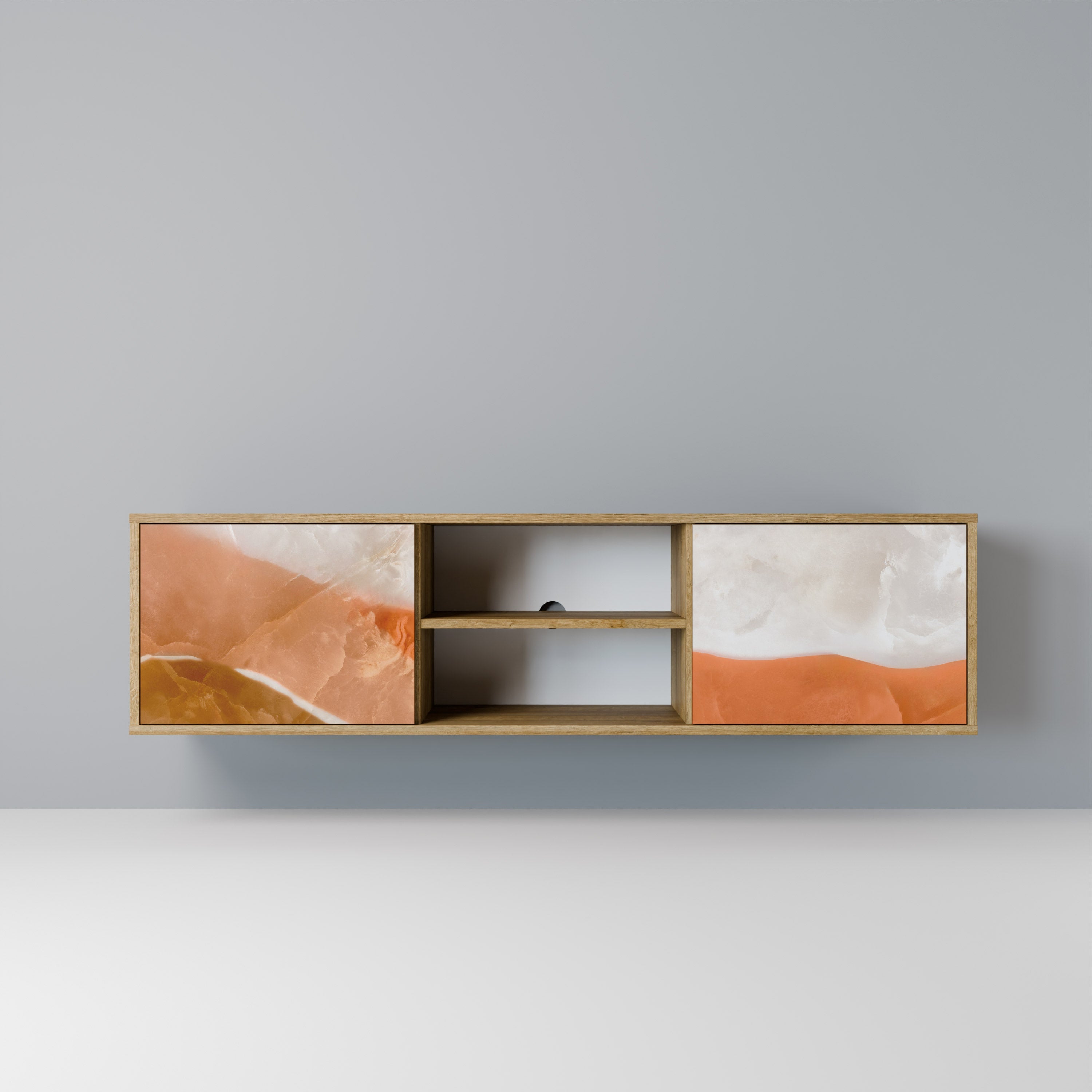 SANDHILLS SPLENDOUR TV-Lowboard mit 2 Türen in Eiche-Optik