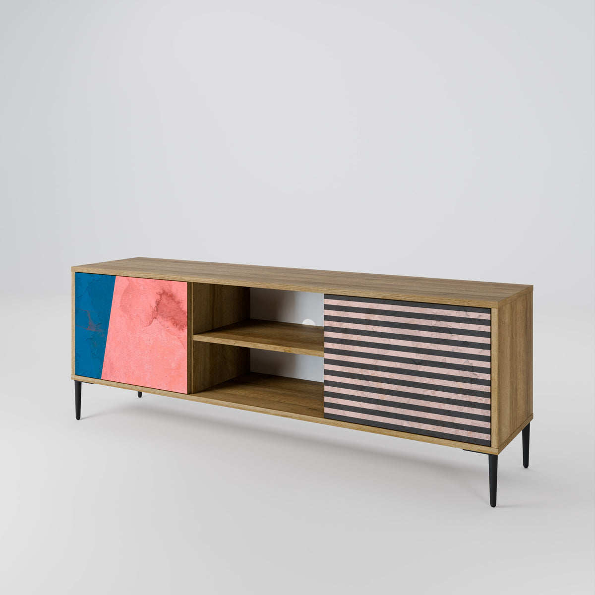 GLAMOROUS STRIPE 2-türiges TV-Lowboard