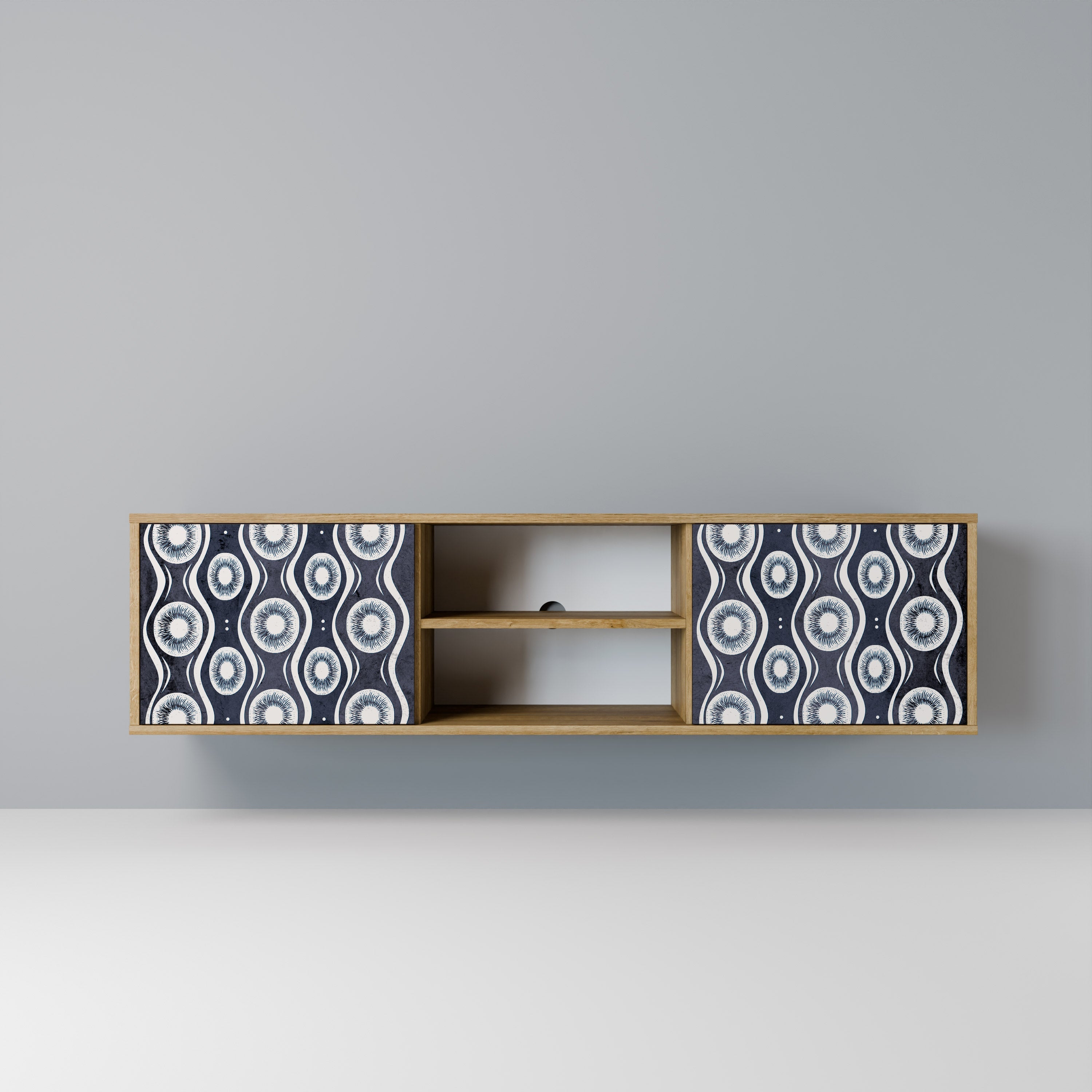 GRAPHITE EYES TV-Lowboard mit 2 Türen in Eiche-Optik