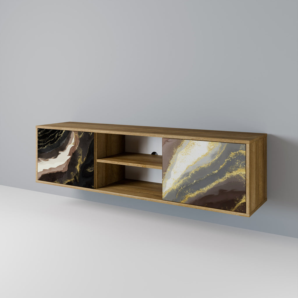 GOLD DUST TV-Lowboard mit 2 Türen in Eiche-Optik