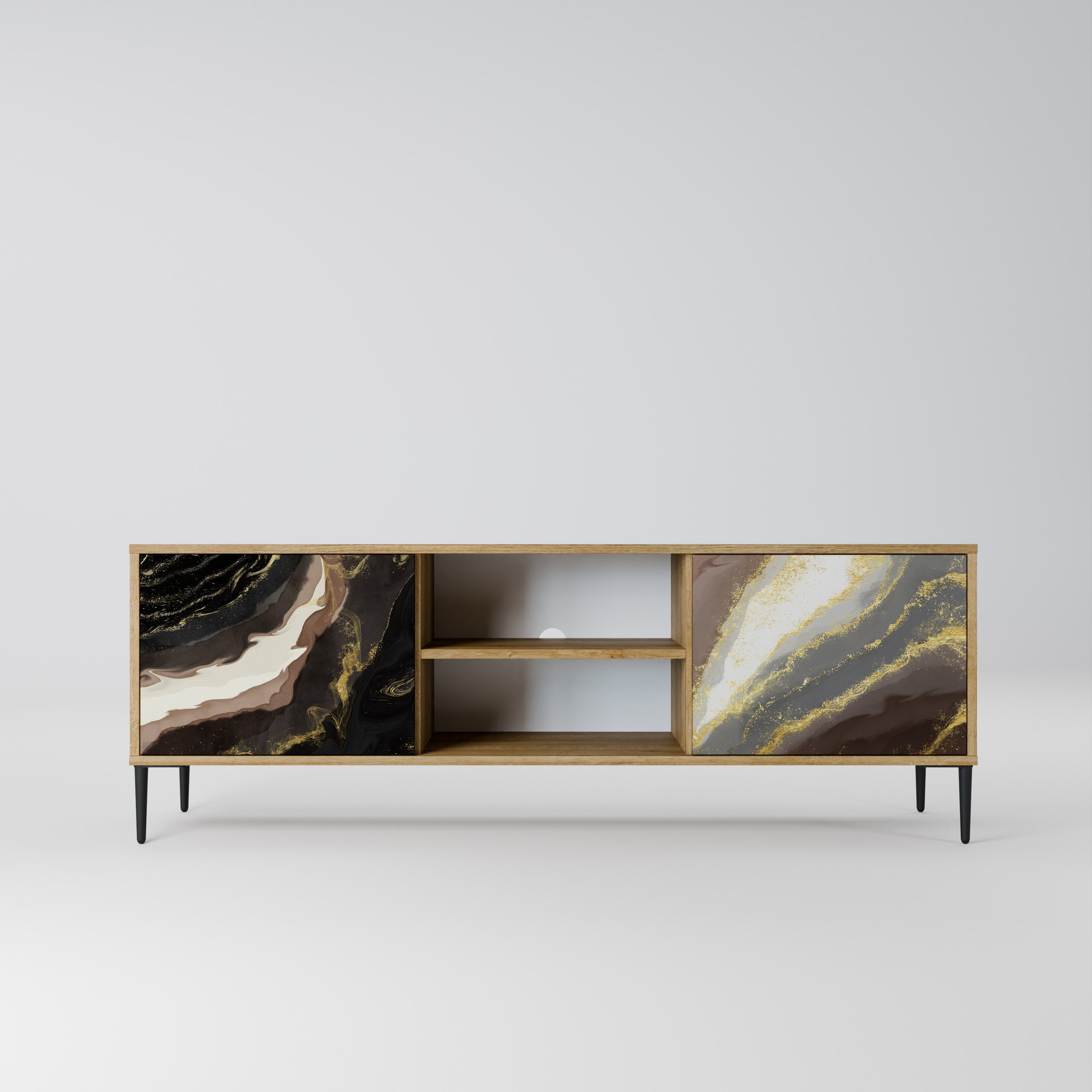 GOLD DUST 2-Door TV Stand in Oak Effect