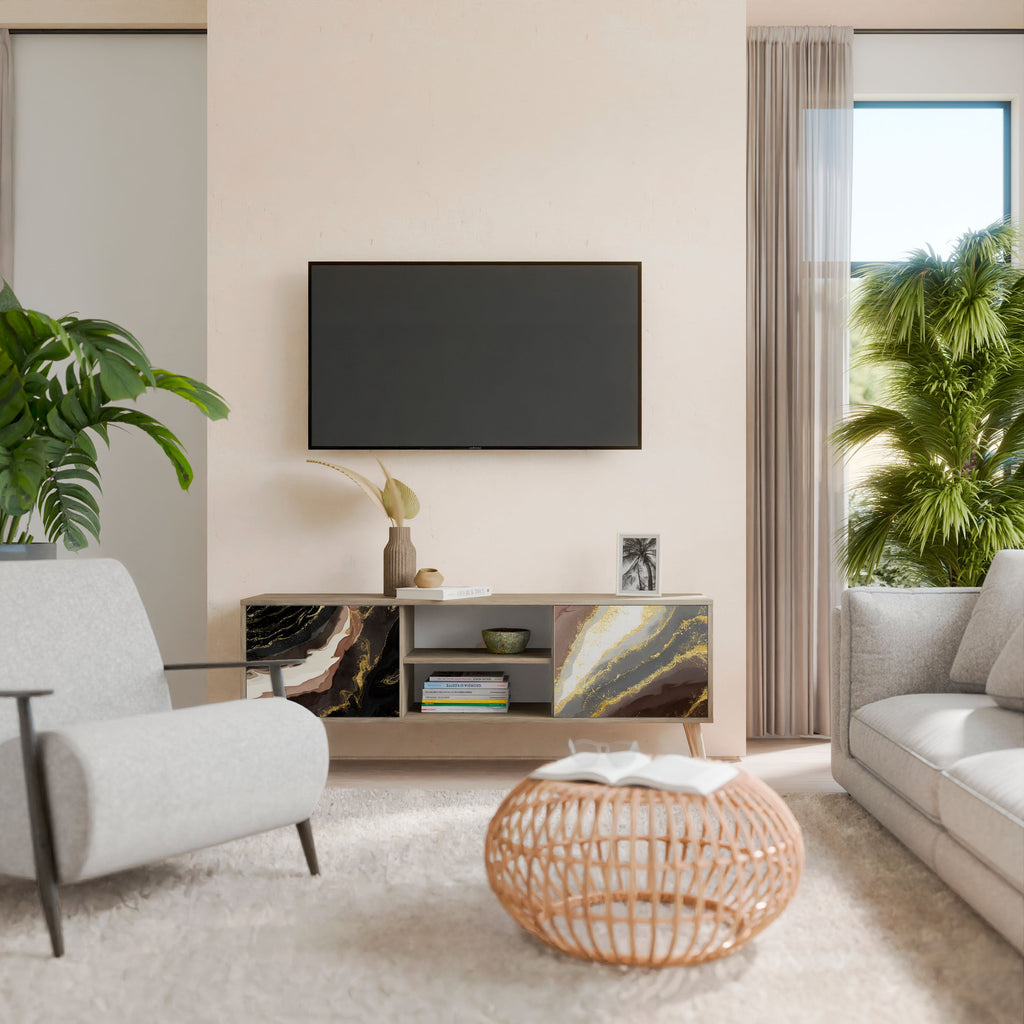 GOLD DUST TV-Lowboard mit 2 Türen in Eiche-Optik