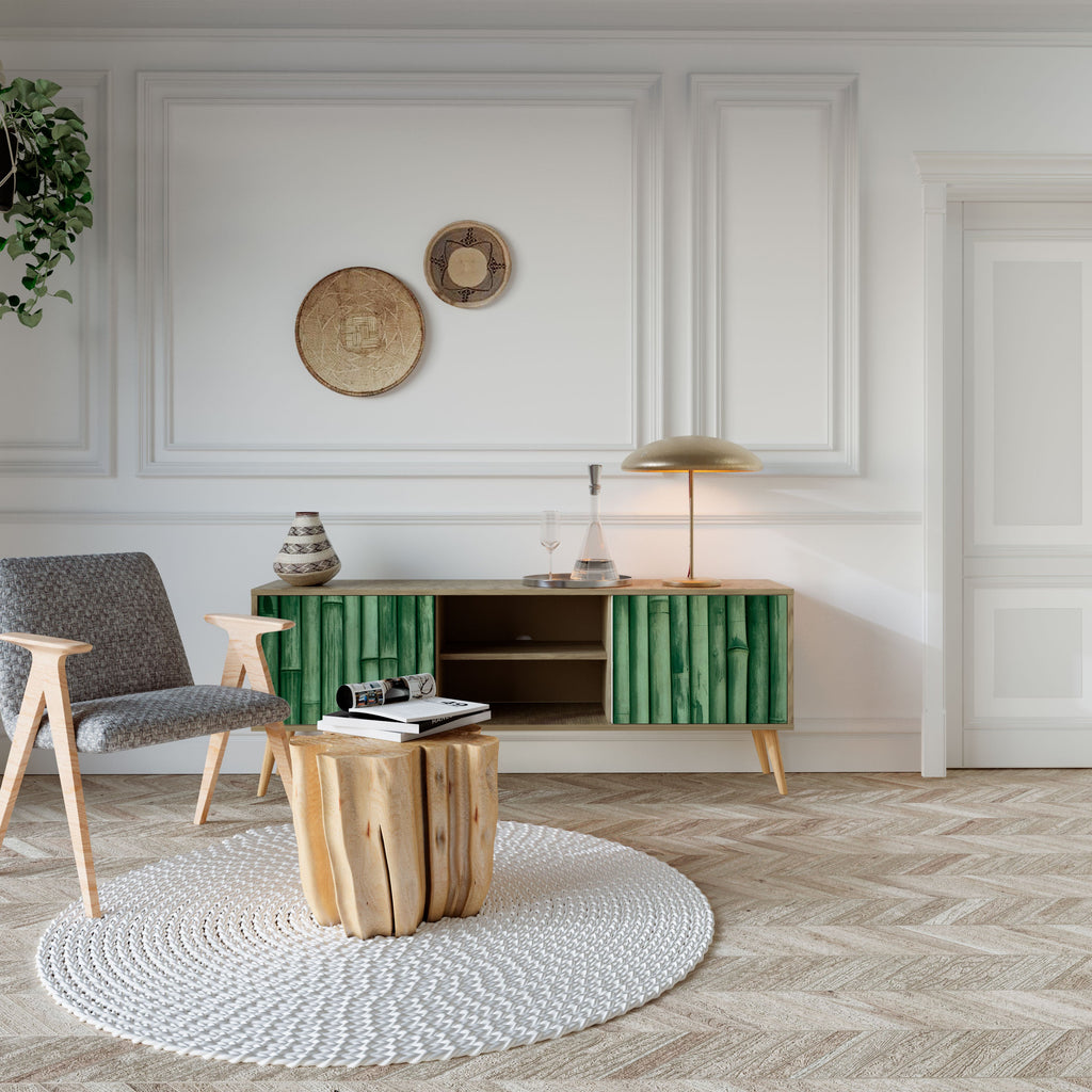 NATURAL GREEN TV-Lowboard mit 2 Türen in Eiche-Optik