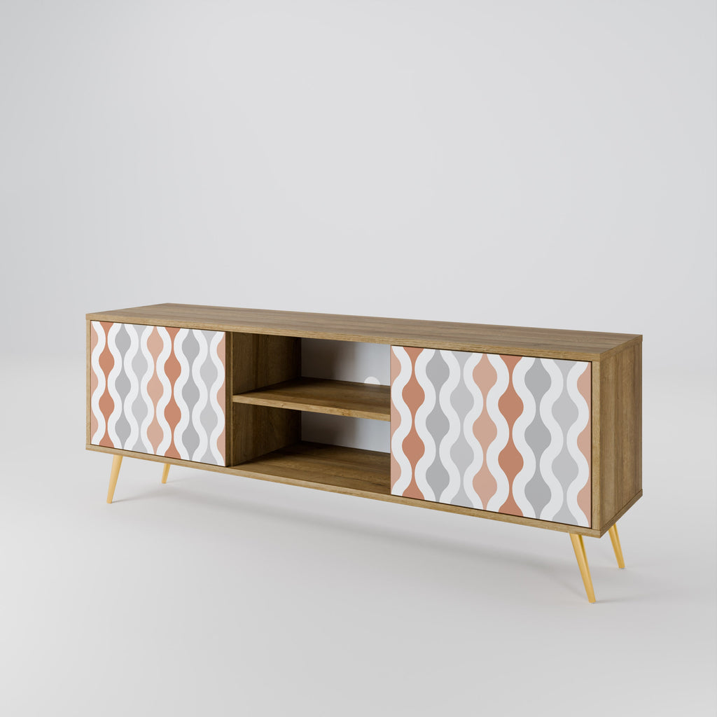 HAZY NOSTALGIA 2-Door TV Stand in Oak Effect