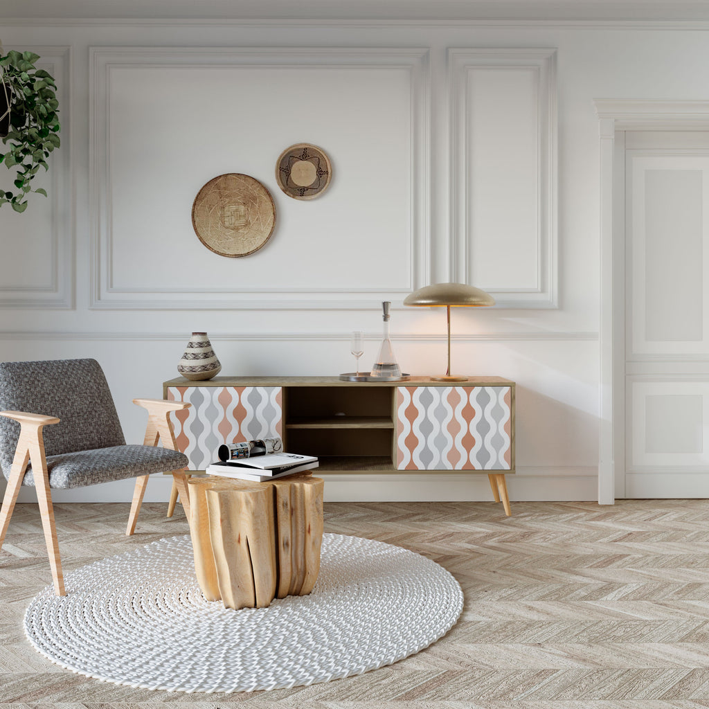 HAZY NOSTALGIA 2-Door TV Stand in Oak Effect