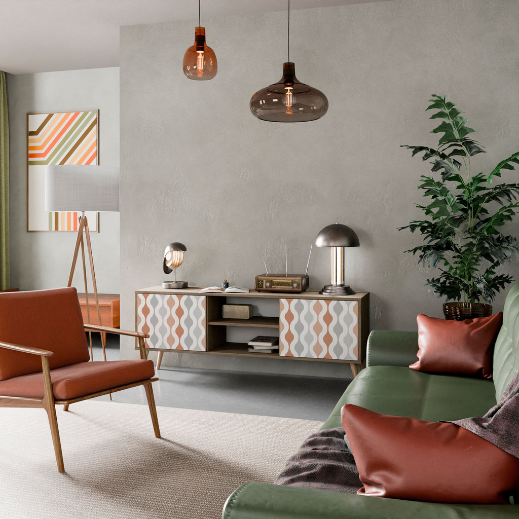 HAZY NOSTALGIA 2-Door TV Stand in Oak Effect