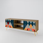 CRACKED ILLUSION TV-Lowboard mit 2 Türen in Eiche-Optik