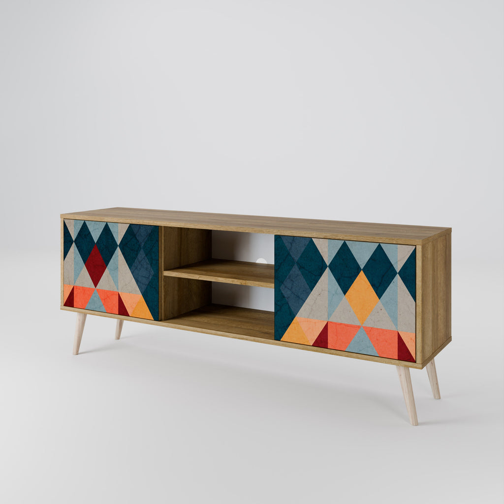 CRACKED ILLUSION TV-Lowboard mit 2 Türen in Eiche-Optik