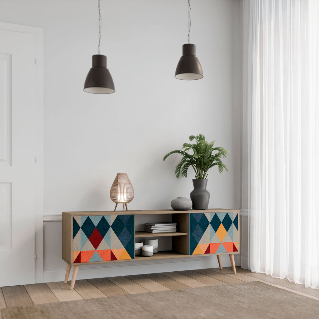 CRACKED ILLUSION TV-Lowboard mit 2 Türen in Eiche-Optik