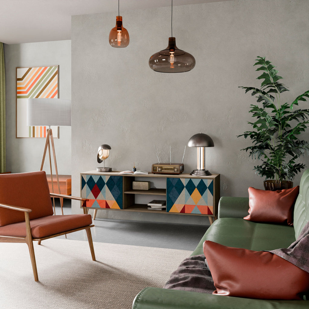 CRACKED ILLUSION TV-Lowboard mit 2 Türen in Eiche-Optik