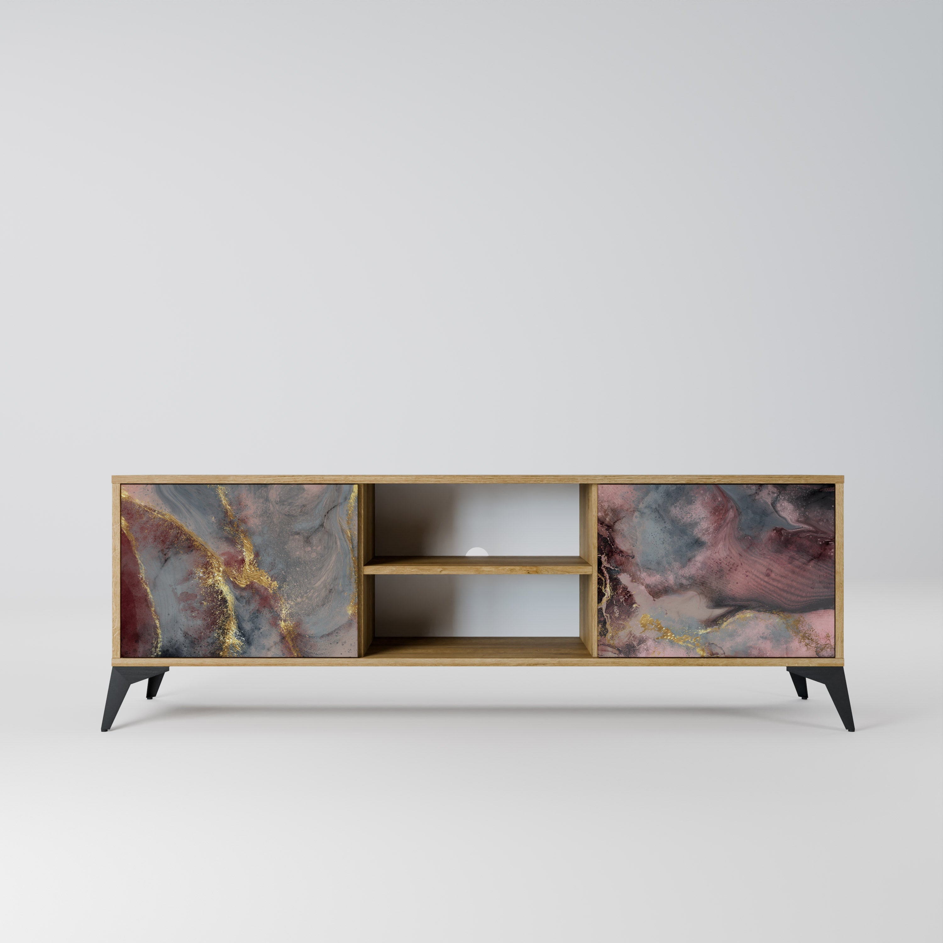 GOLDEN TIDES 2-Door TV Stand in Oak Effect