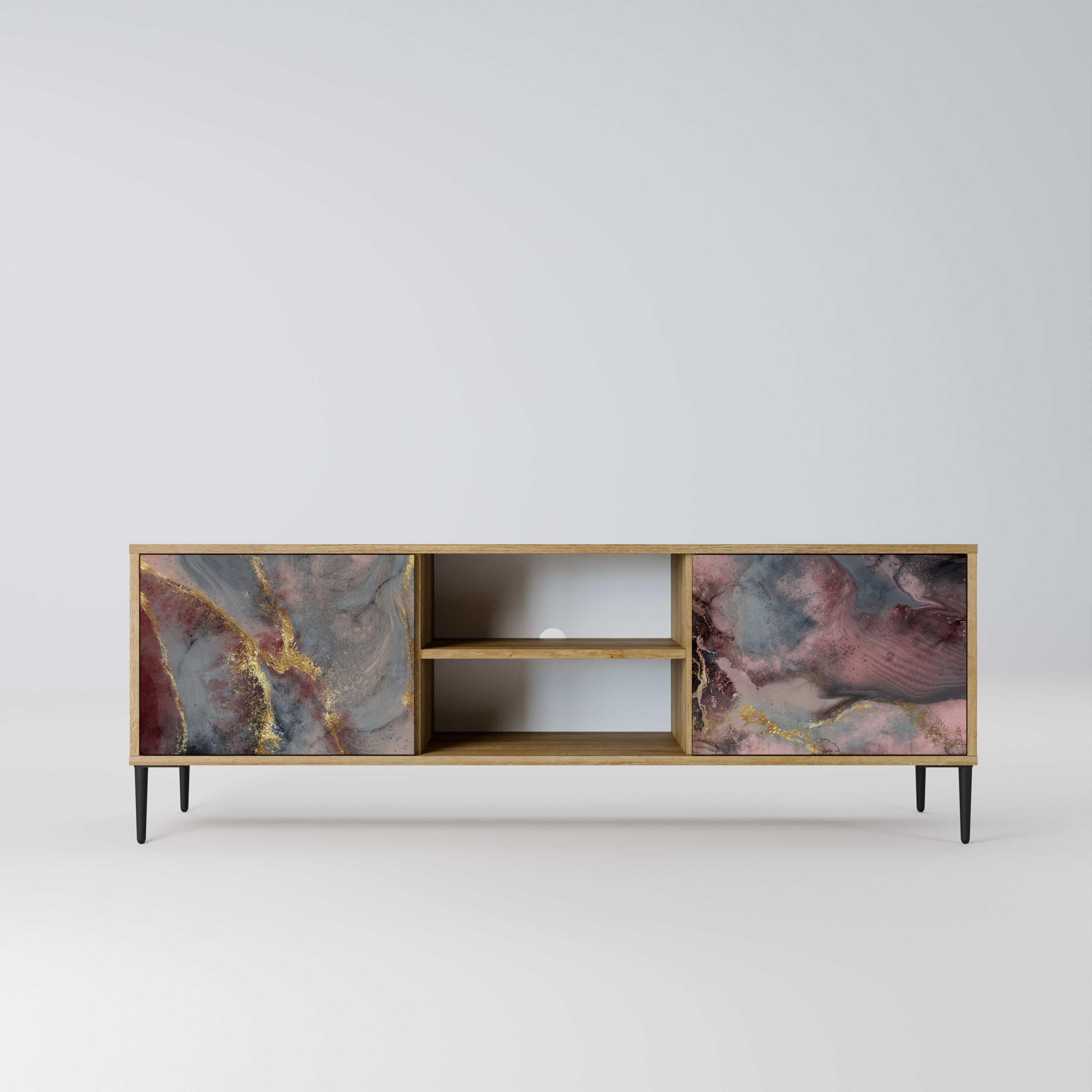 GOLDEN TIDES 2-Door TV Stand in Oak Effect