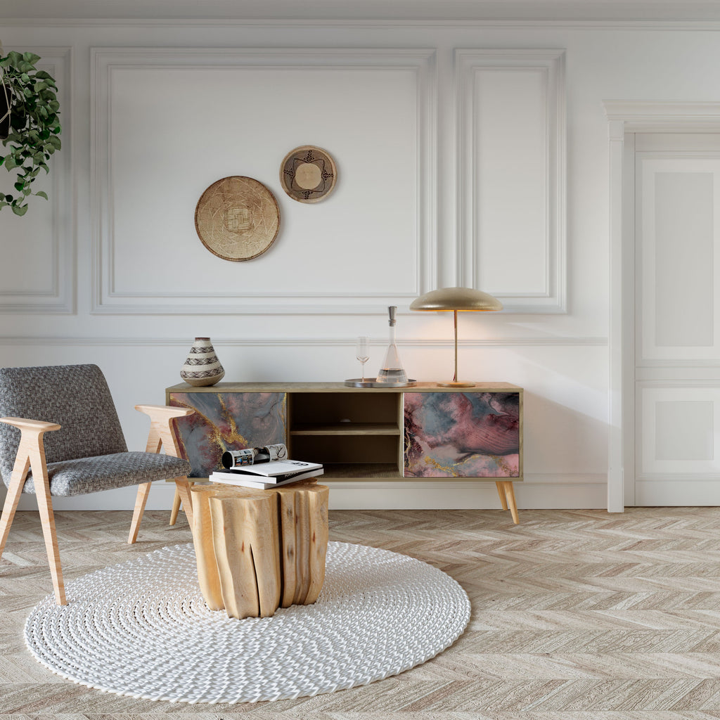 GOLDEN TIDES 2-Door TV Stand in Oak Effect