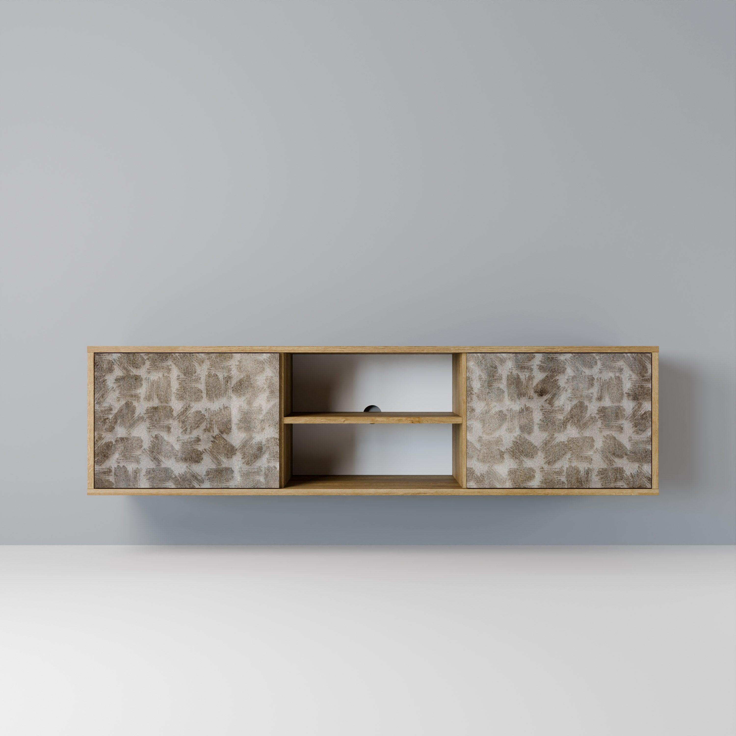 SLIGHTLY BLURRED 2-Door TV Stand in Oak Effect