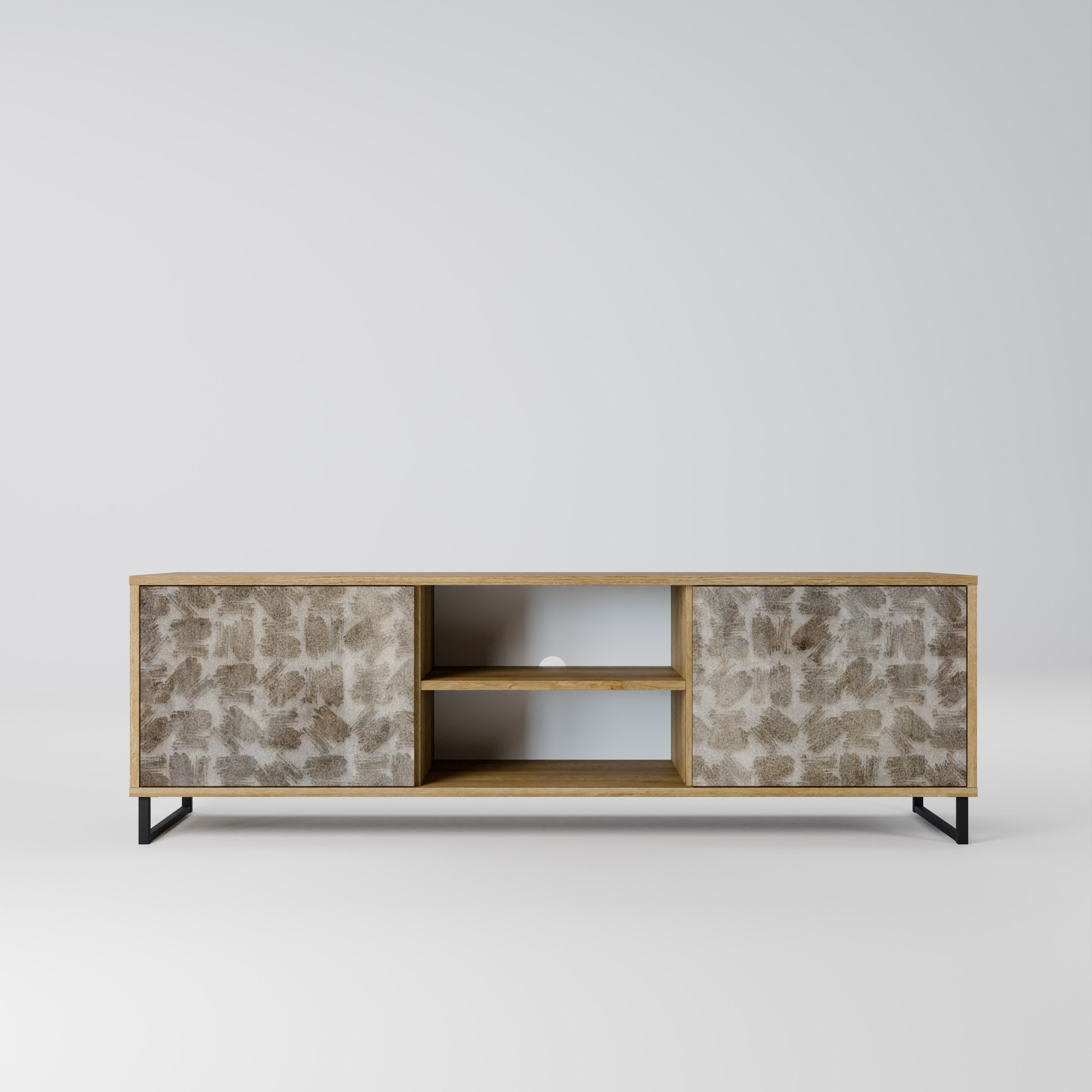 SLIGHTLY BLURRED 2-Door TV Stand in Oak Effect