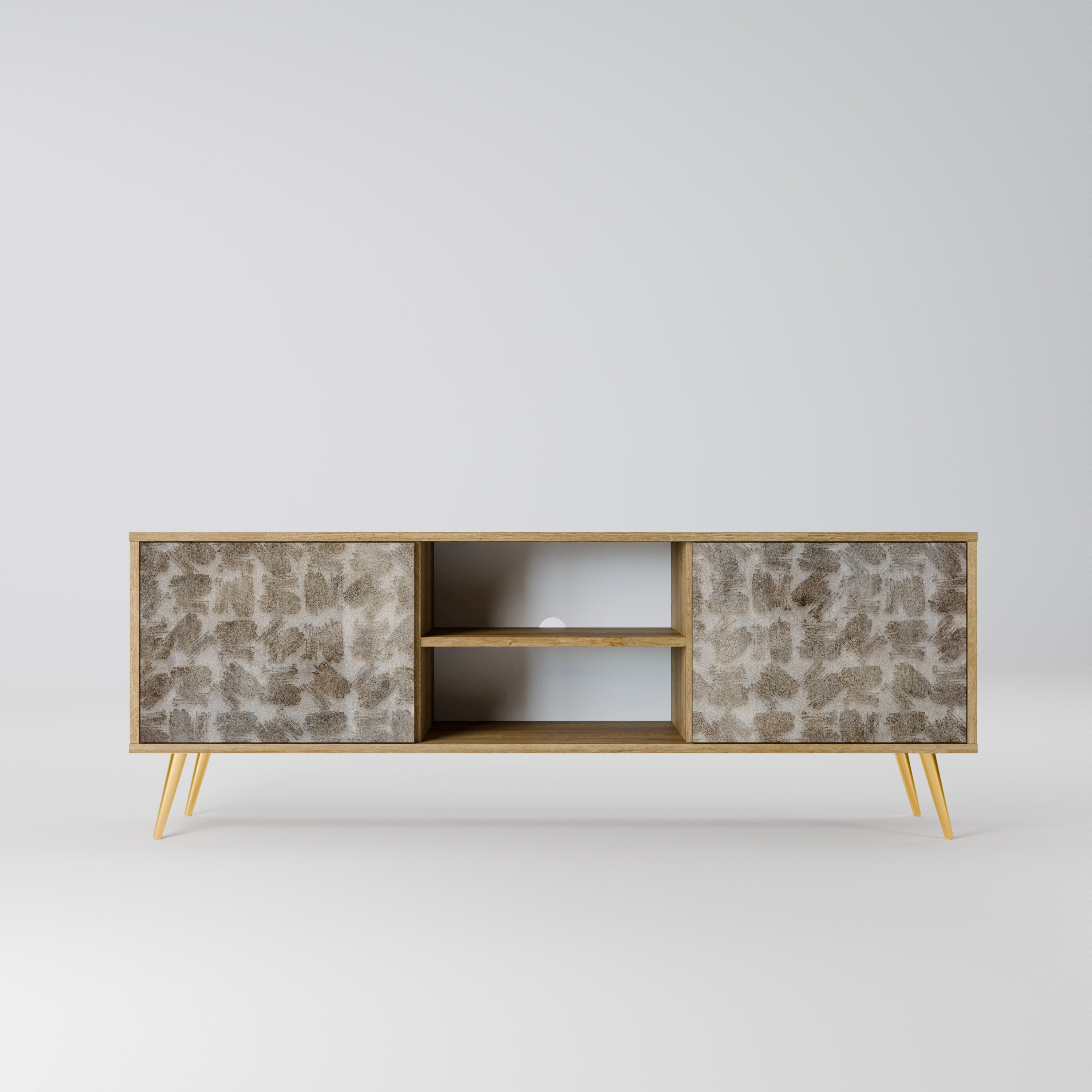 SLIGHTLY BLURRED 2-Door TV Stand in Oak Effect
