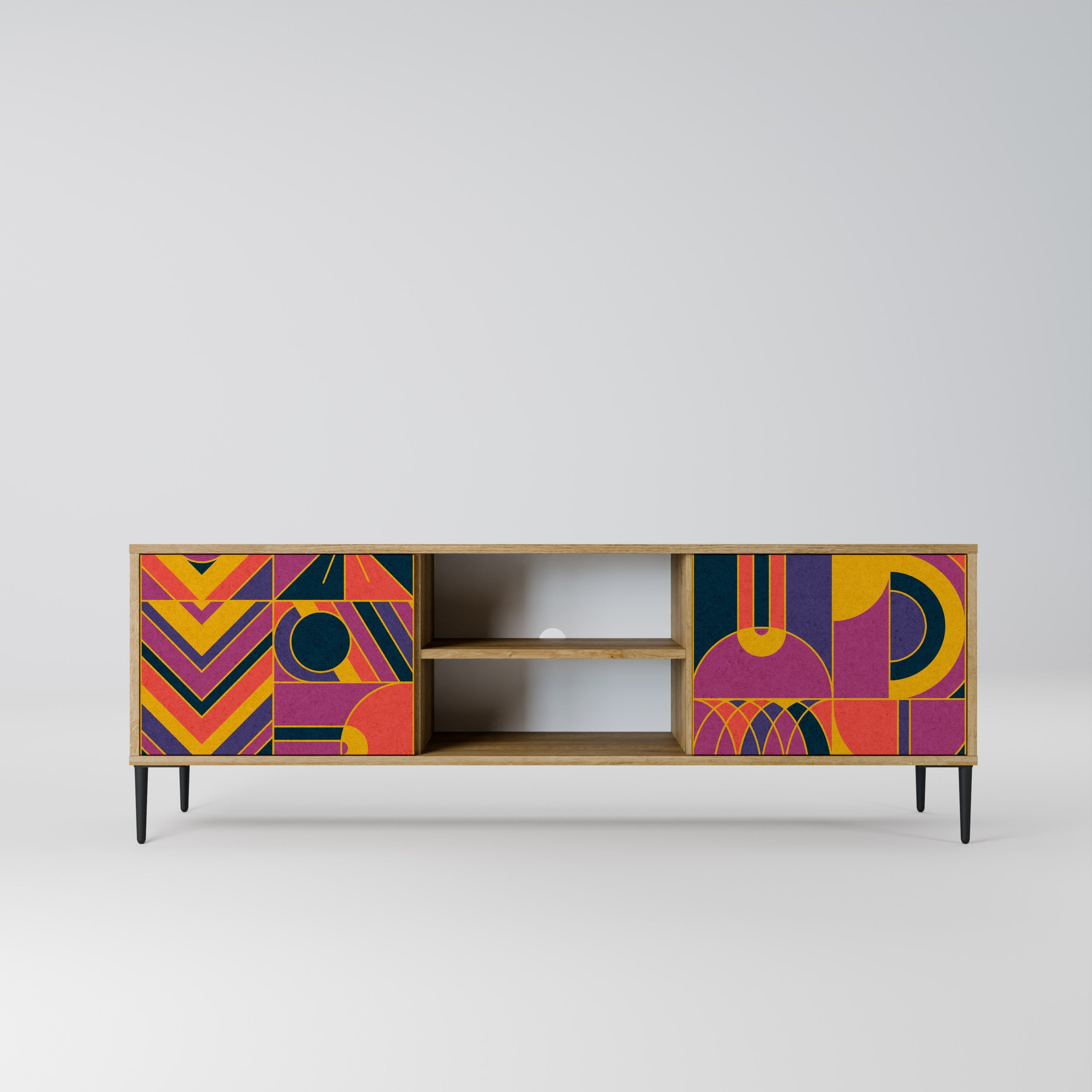 ELECTRIC PATTERNS 2-Door TV Stand in Oak Effect