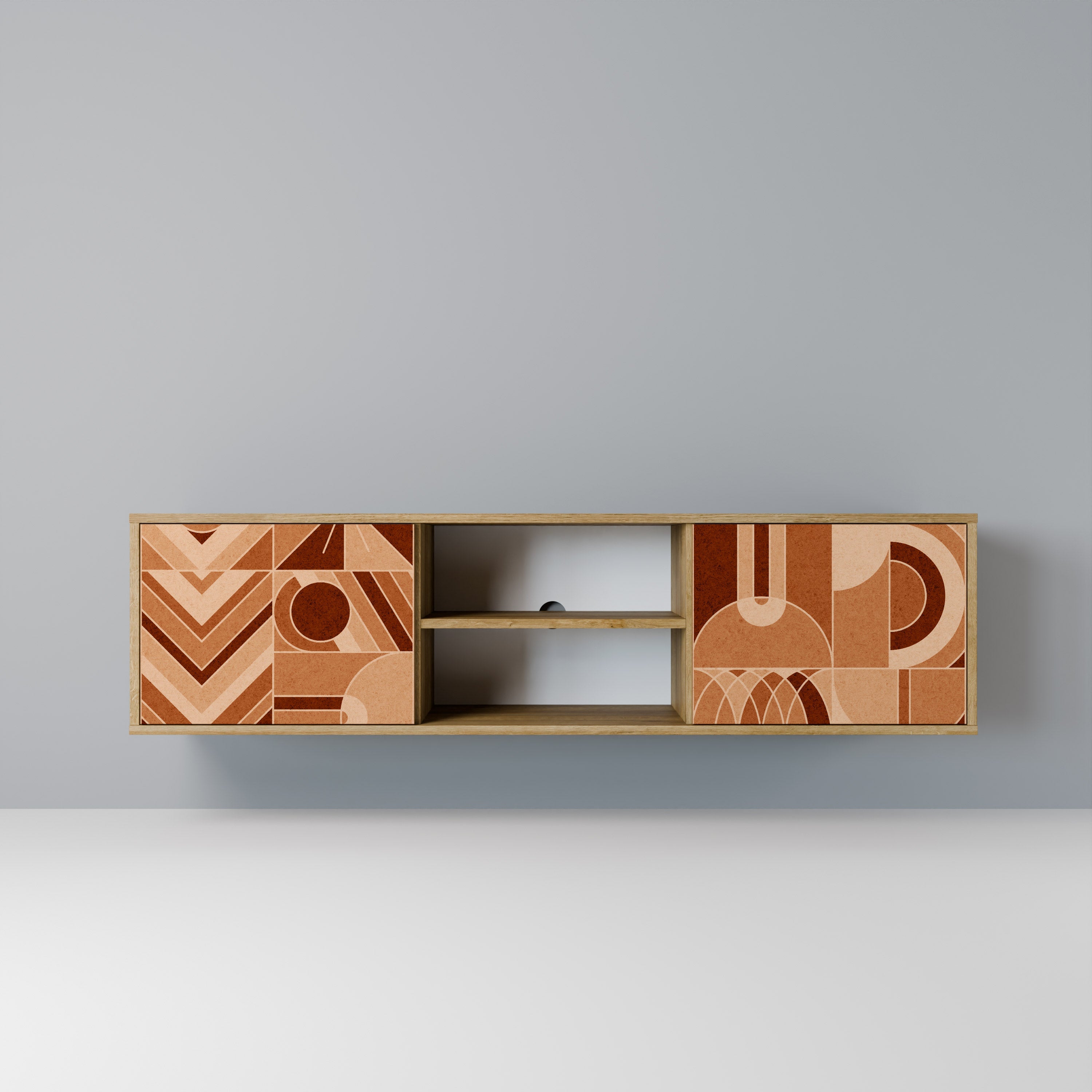 PRISM MOSAIC 2-Door TV Stand in Oak Effect