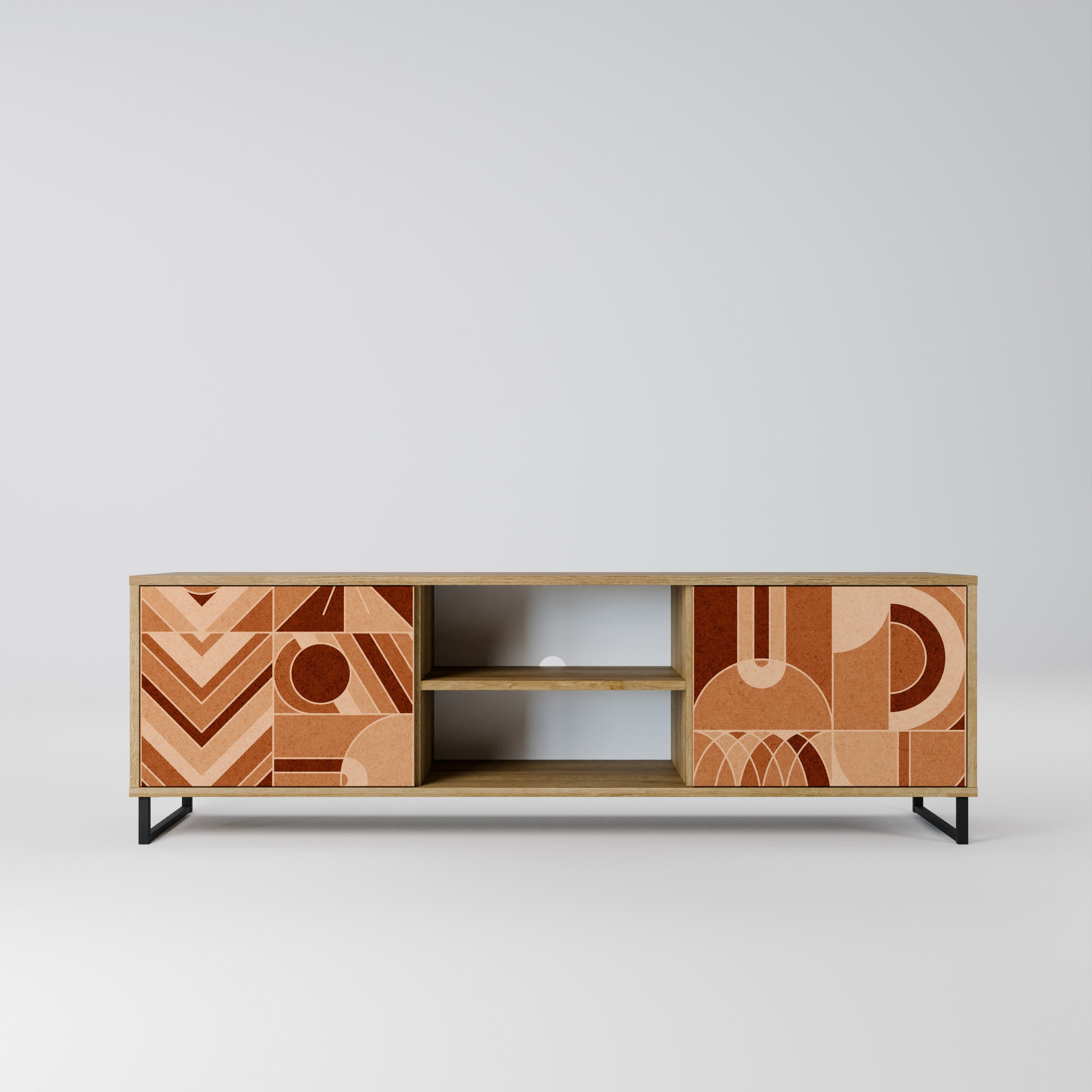PRISM MOSAIC 2-Door TV Stand in Oak Effect