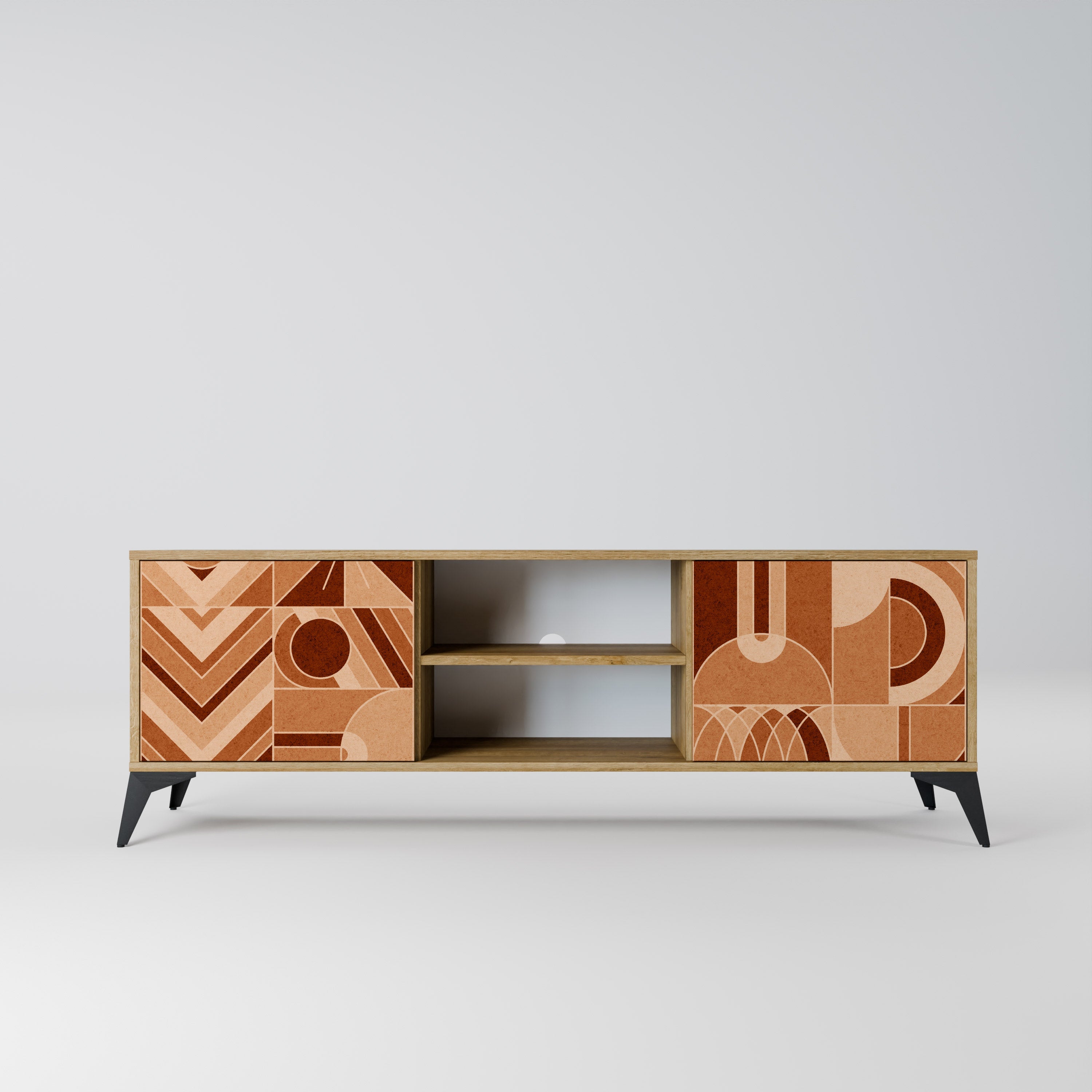 PRISM MOSAIC 2-Door TV Stand in Oak Effect