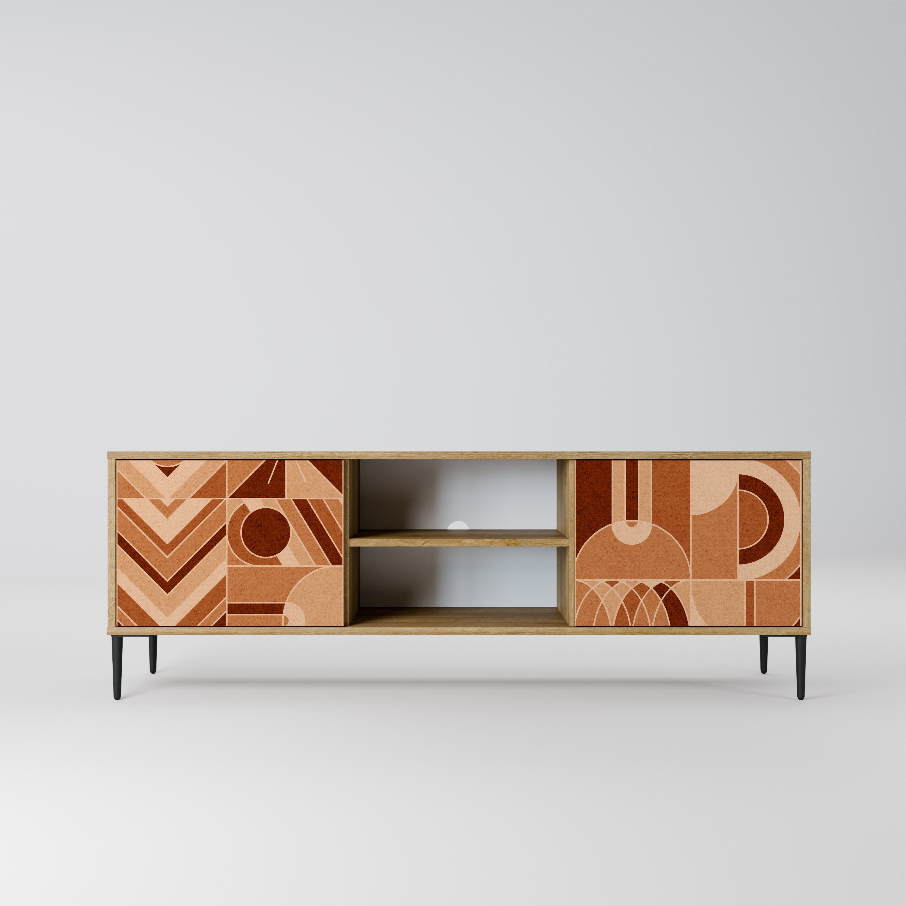 PRISM MOSAIC 2-Door TV Stand in Oak Effect