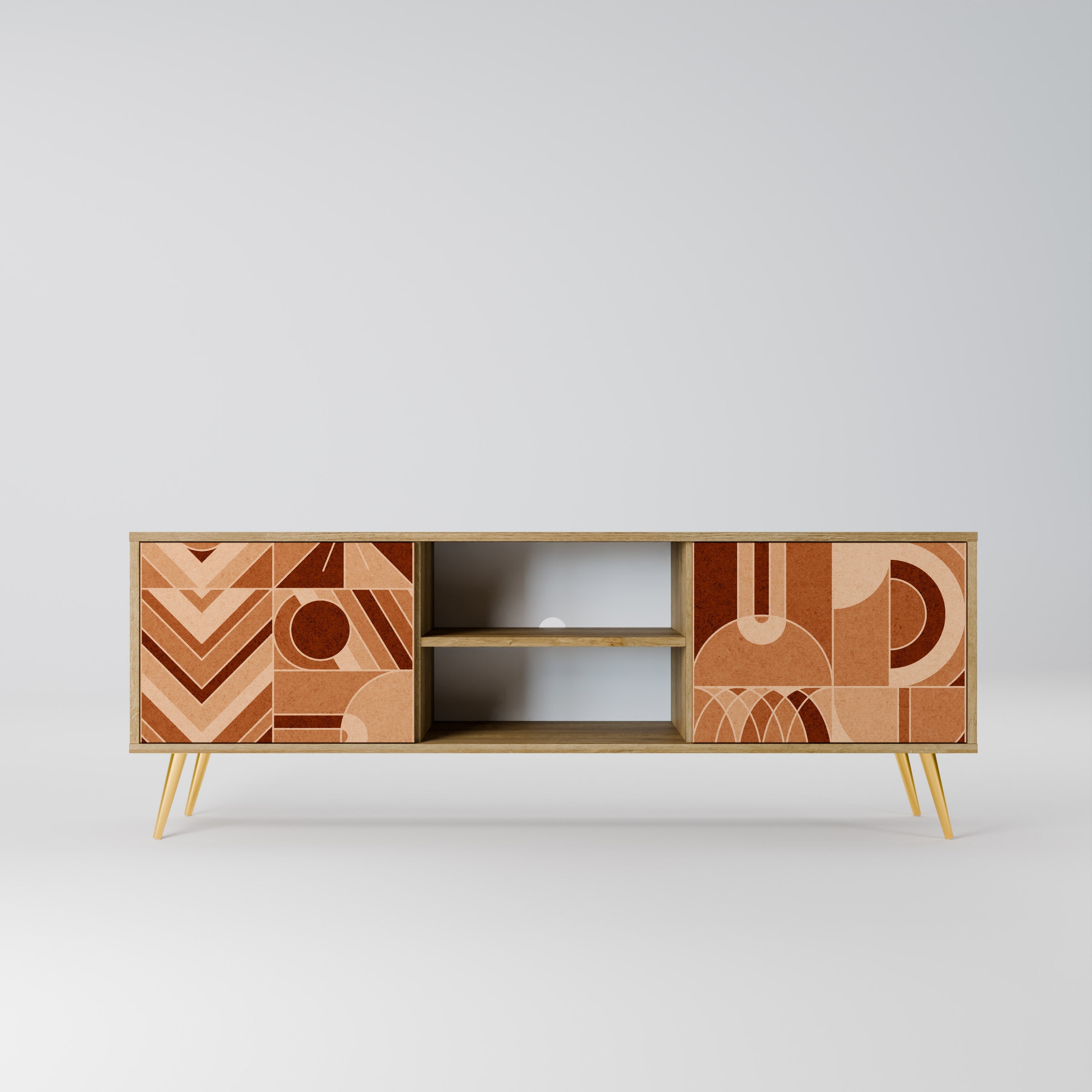 PRISM MOSAIC 2-Door TV Stand in Oak Effect