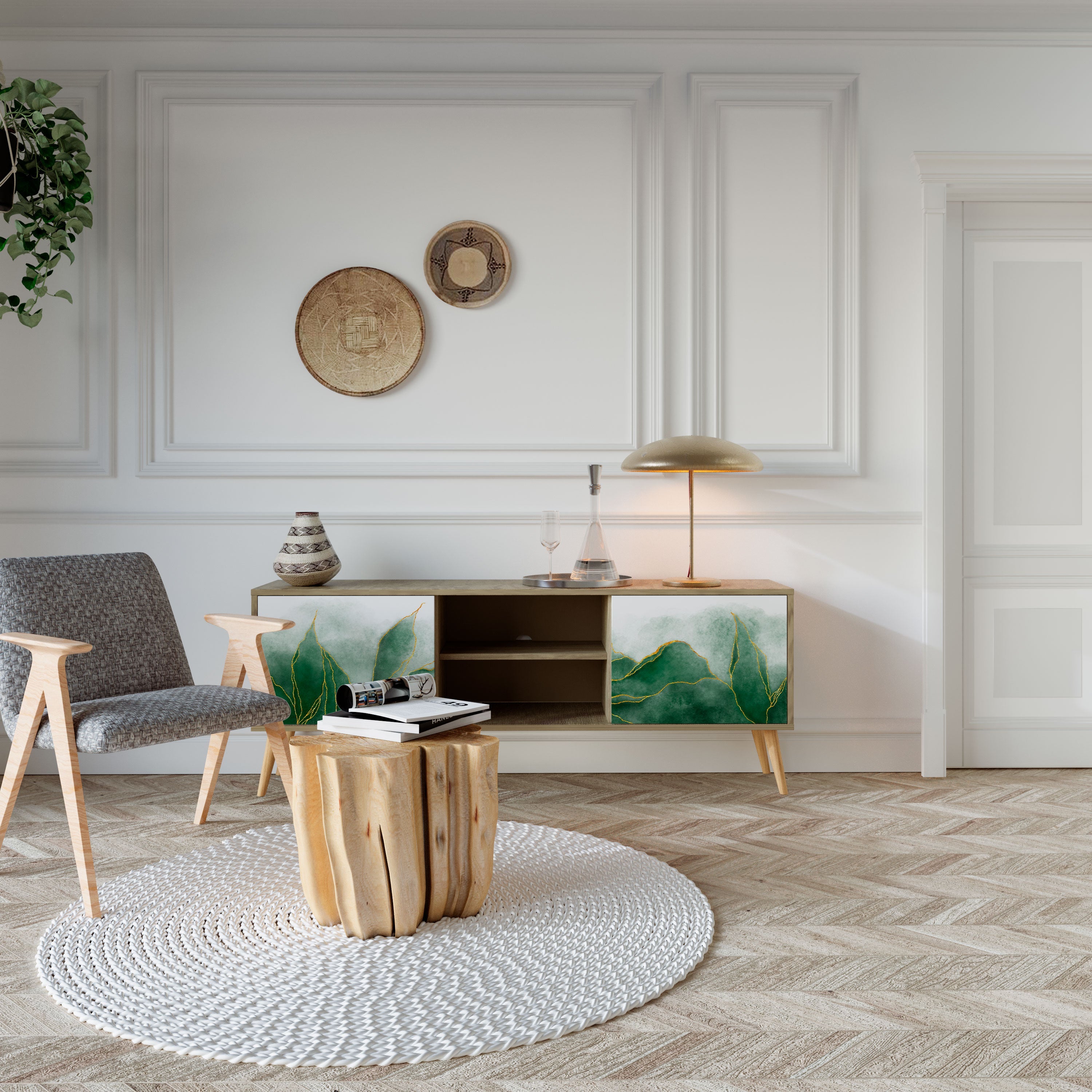 EXPENSIVE NATURE TV-Lowboard mit 2 Türen in Eiche-Optik