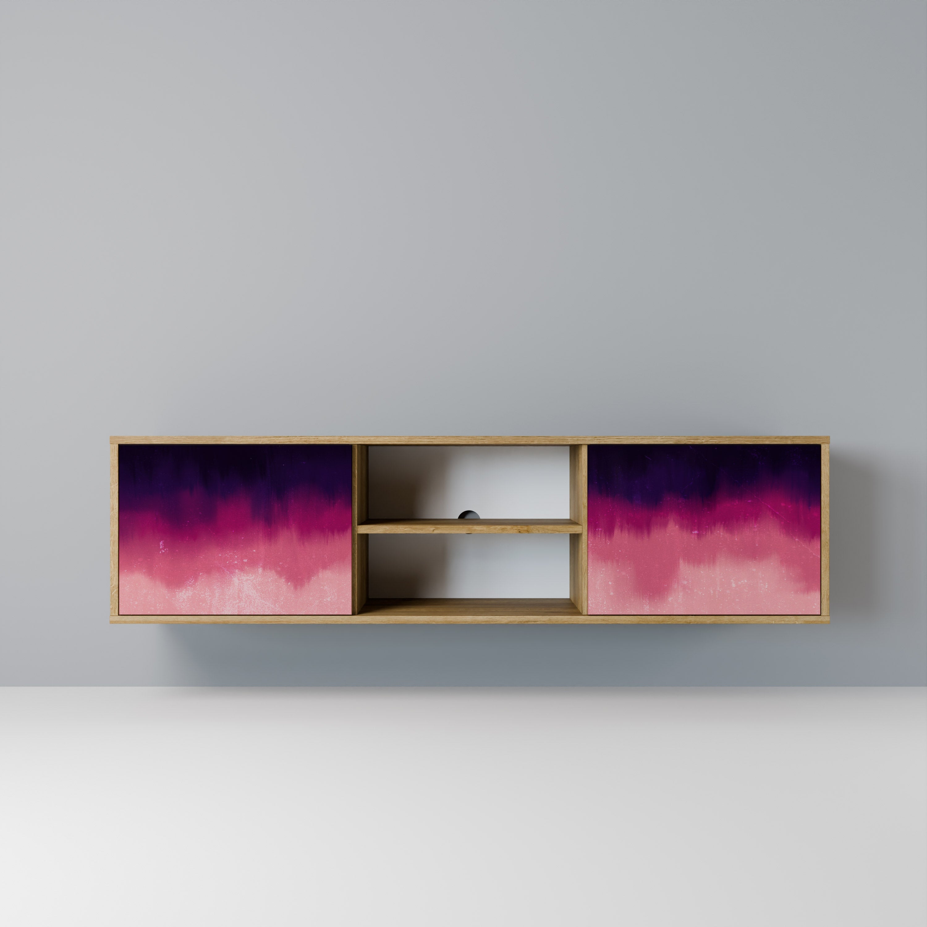 AURORA BOREALIS TV-Lowboard mit 2 Türen in Eiche-Optik