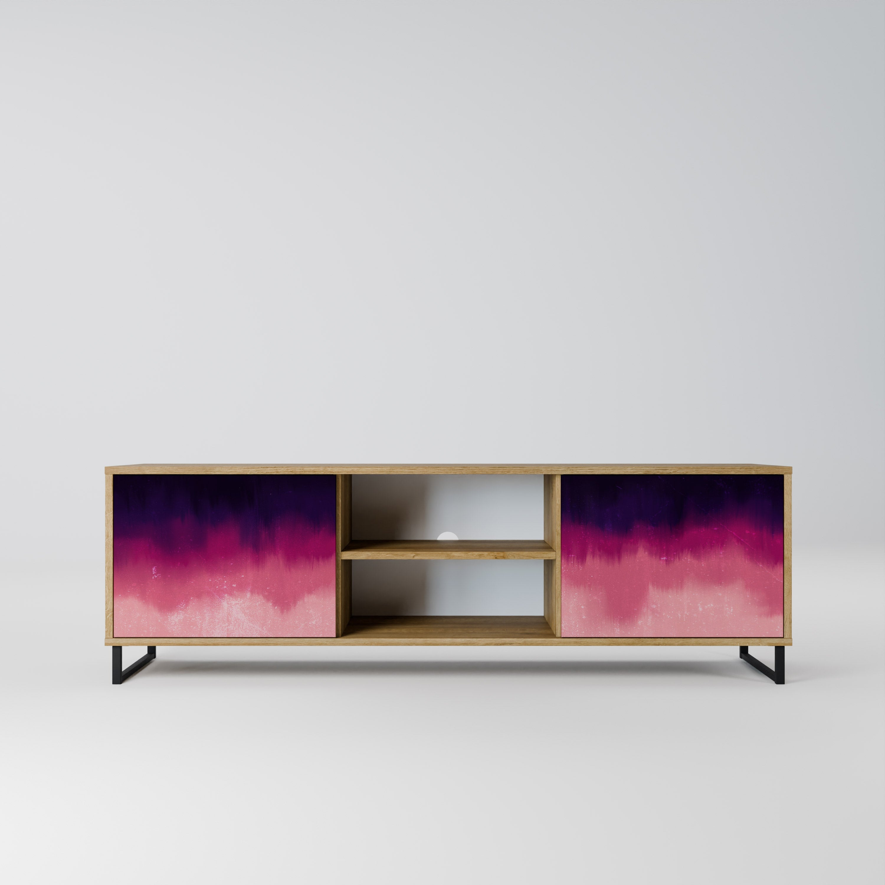 AURORA BOREALIS TV-Lowboard mit 2 Türen in Eiche-Optik