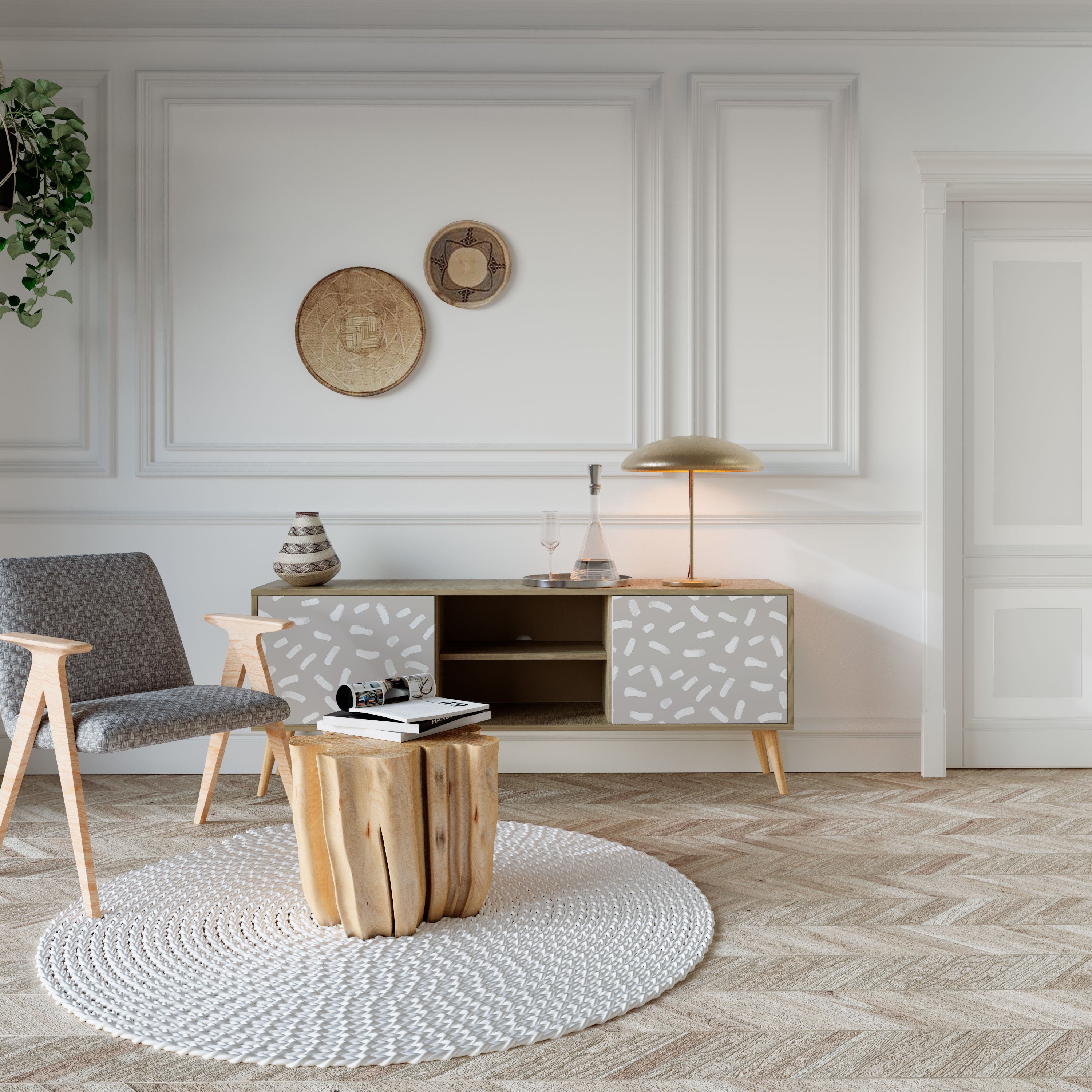 PASSING SECONDS TV-Lowboard mit 2 Türen in Eiche-Optik