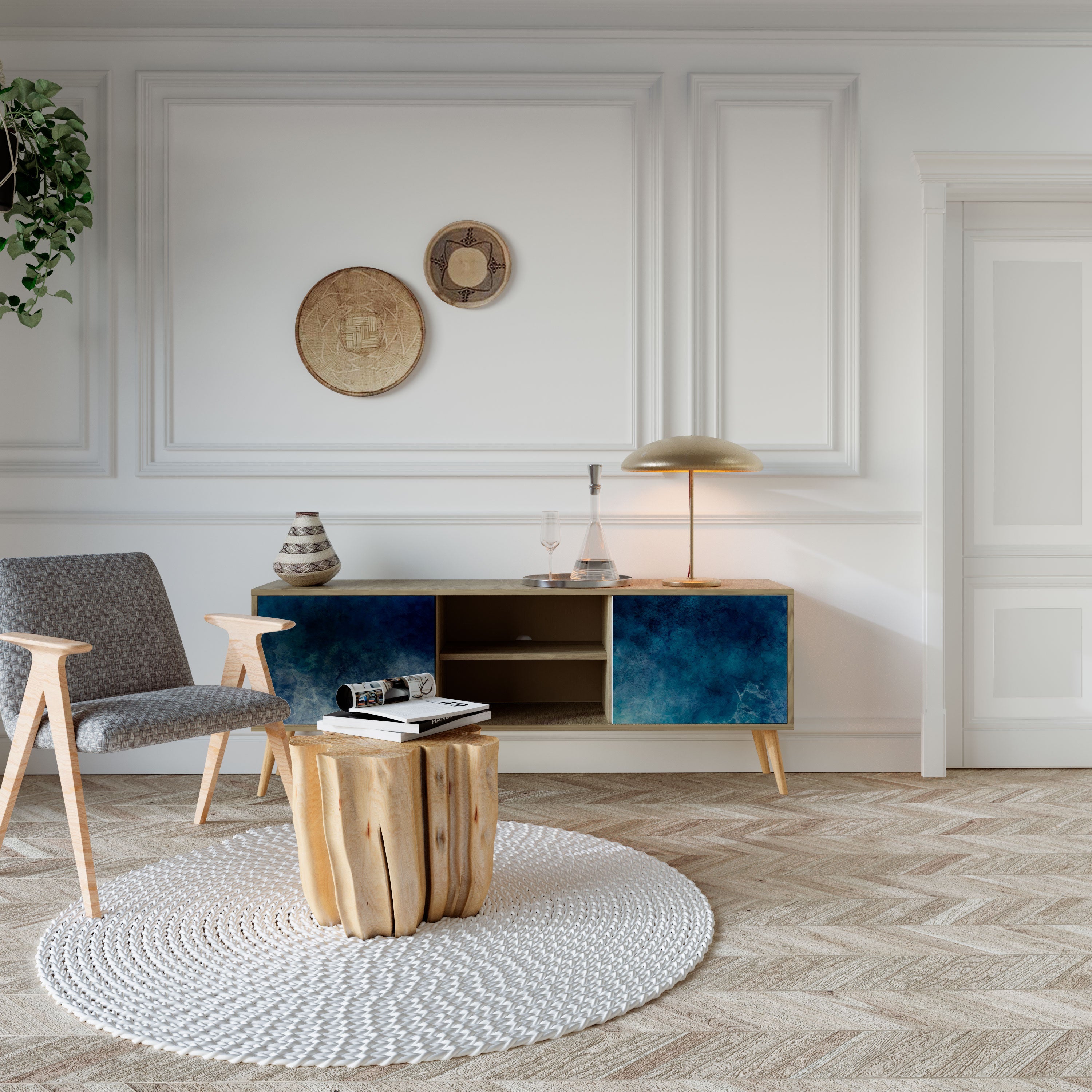 CELESTIAL FALL TV-Lowboard mit 2 Türen in Eiche-Optik