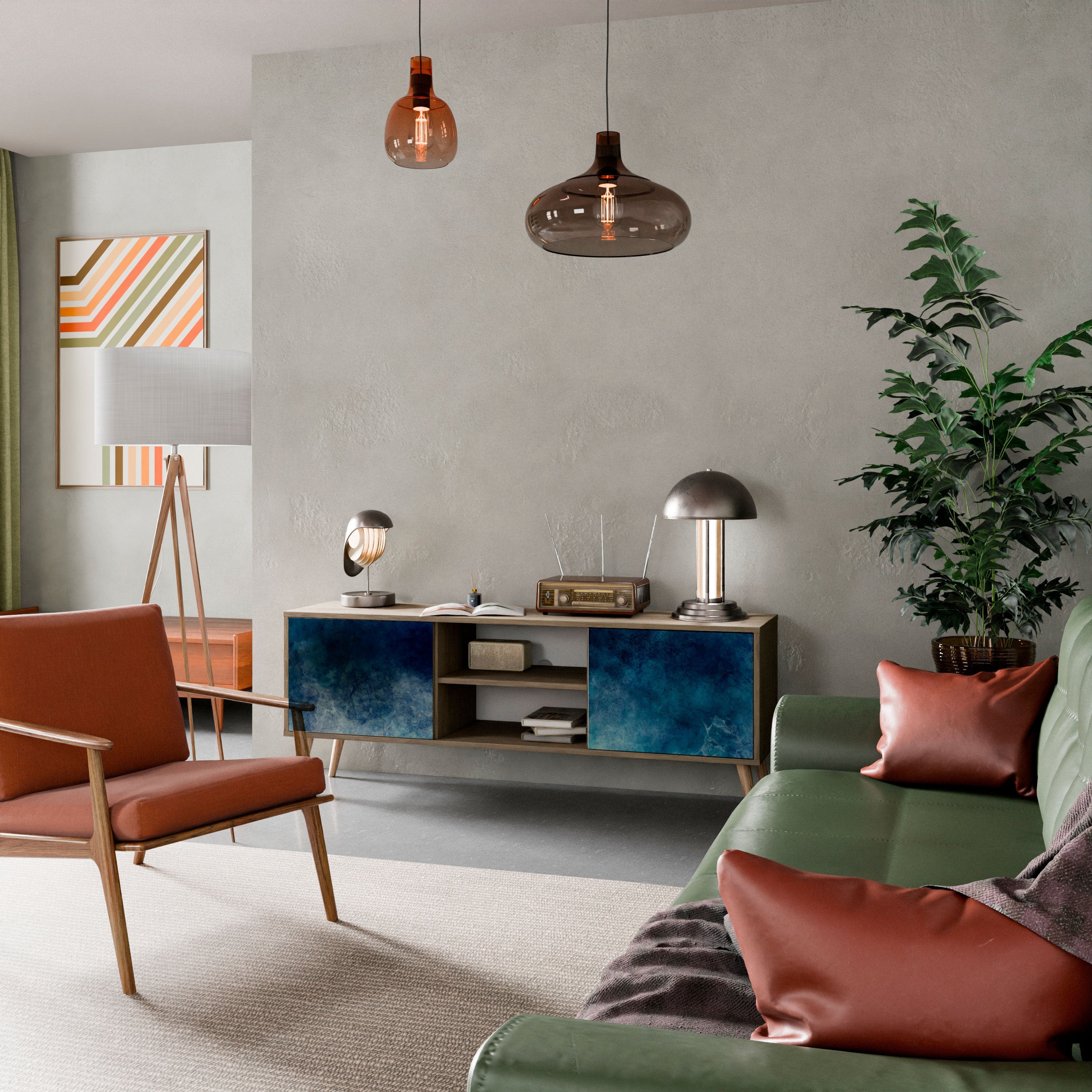 CELESTIAL FALL TV-Lowboard mit 2 Türen in Eiche-Optik