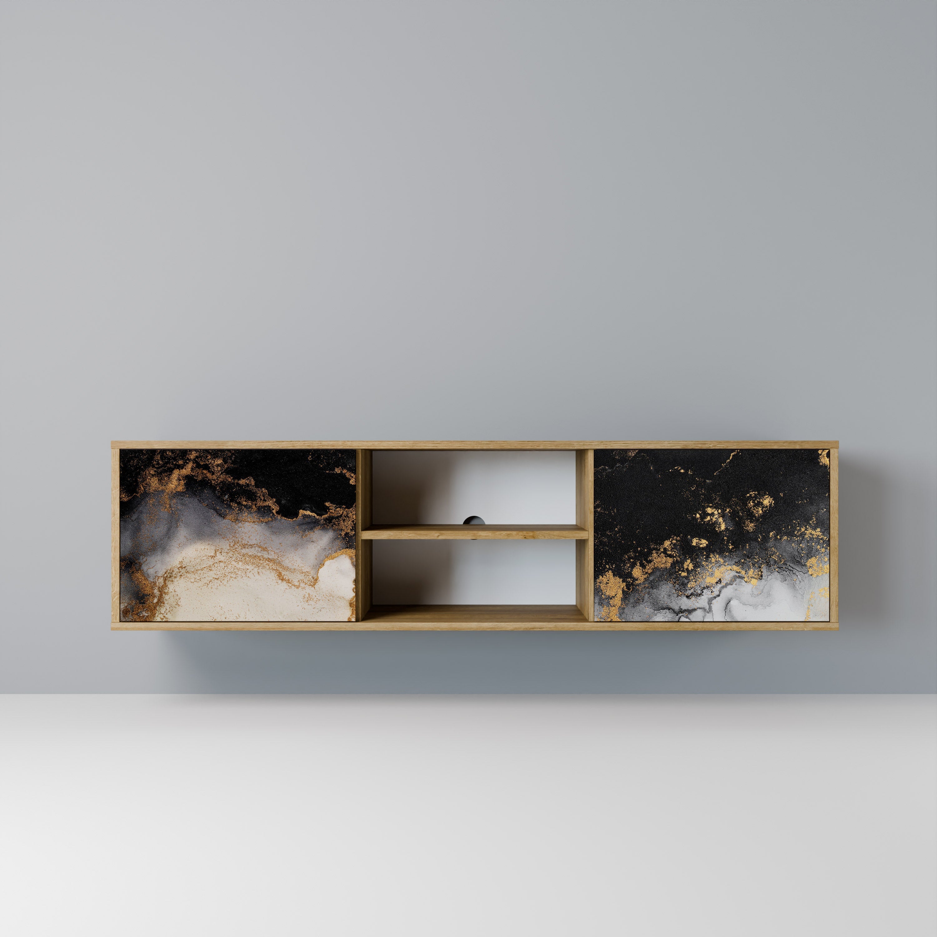 MARBLE OF TOMMORROW TV-Lowboard mit 2 Türen in Eiche-Optik