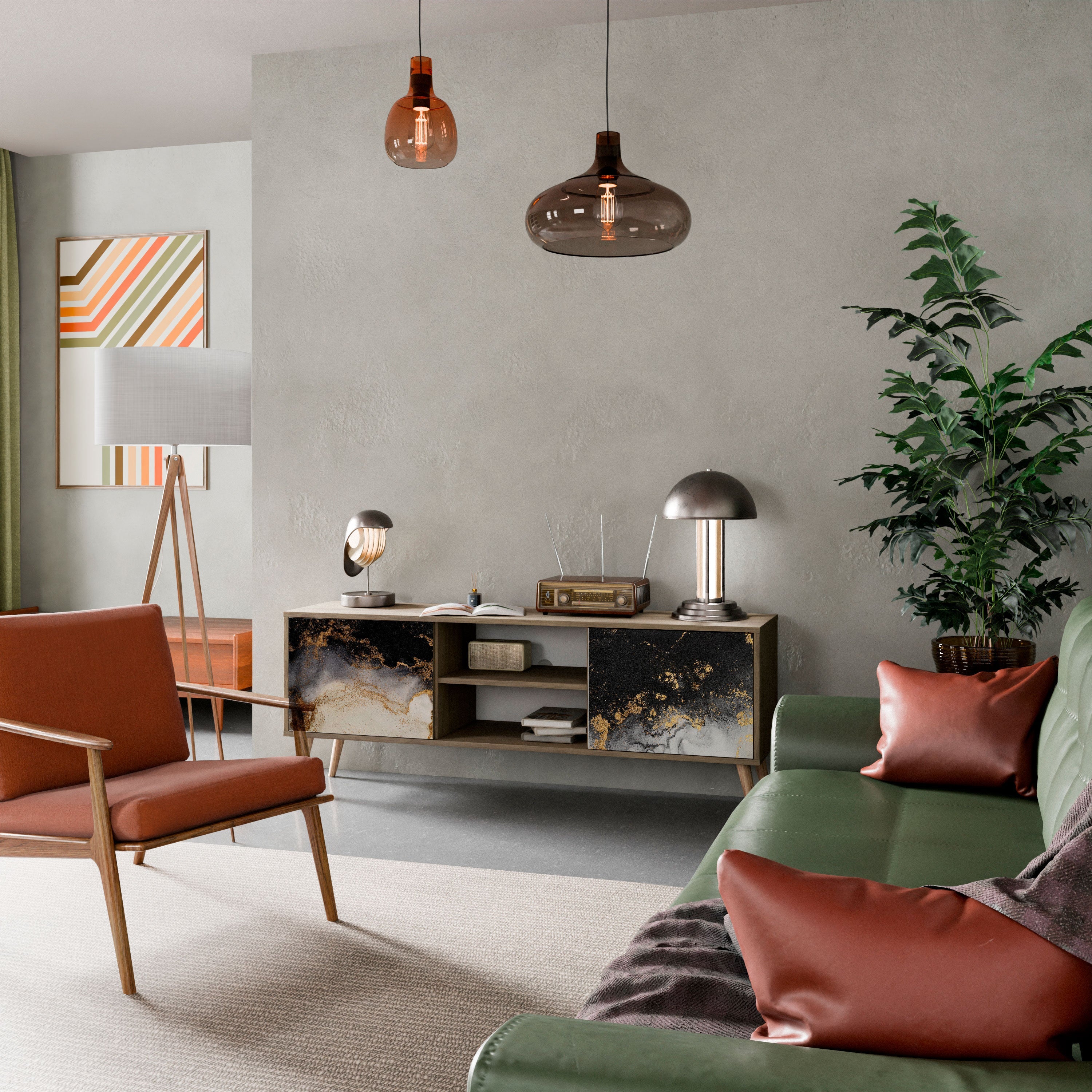 MARBLE OF TOMMORROW TV-Lowboard mit 2 Türen in Eiche-Optik