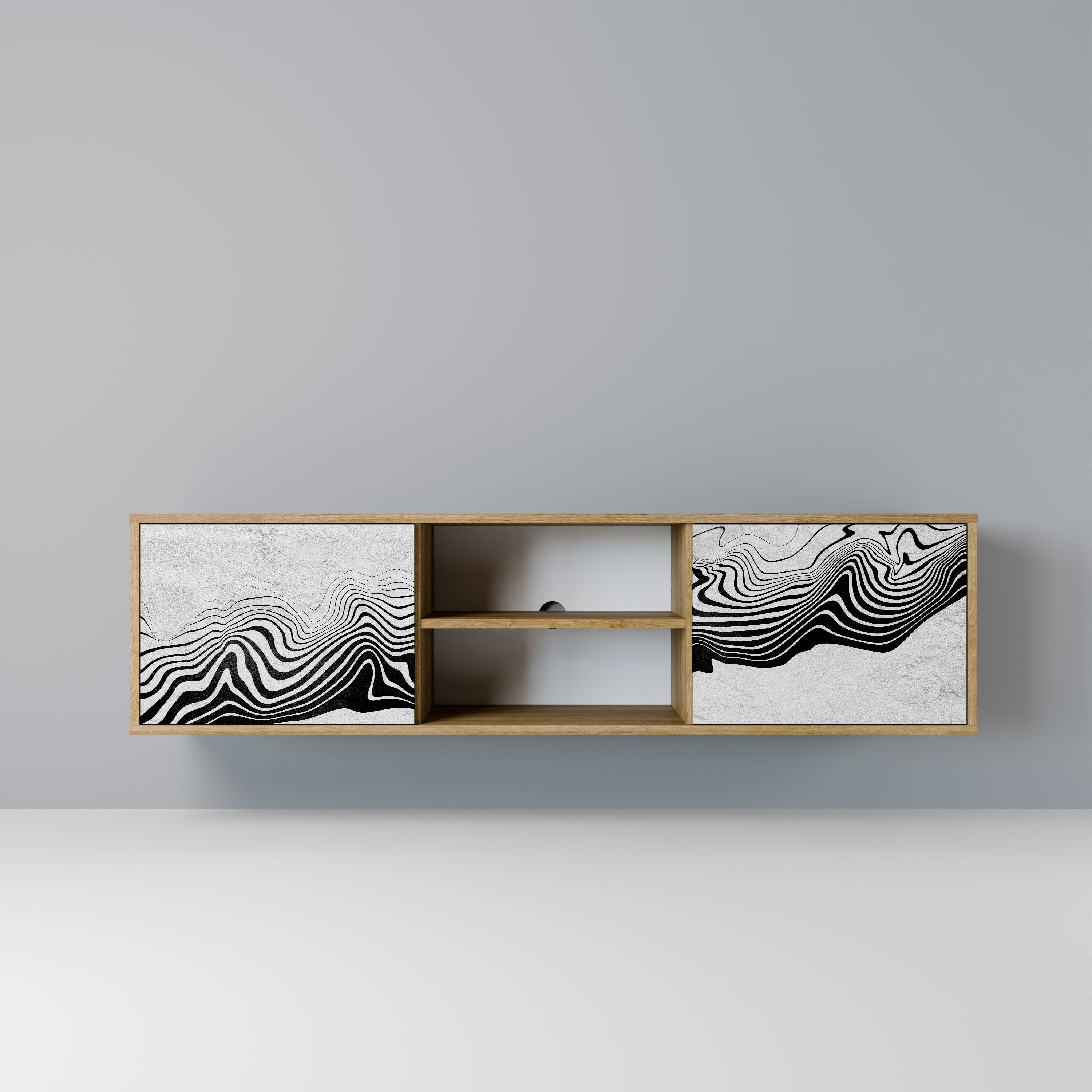 MONOCHROME MIRAGE TV-Lowboard mit 2 Türen in Eiche-Optik