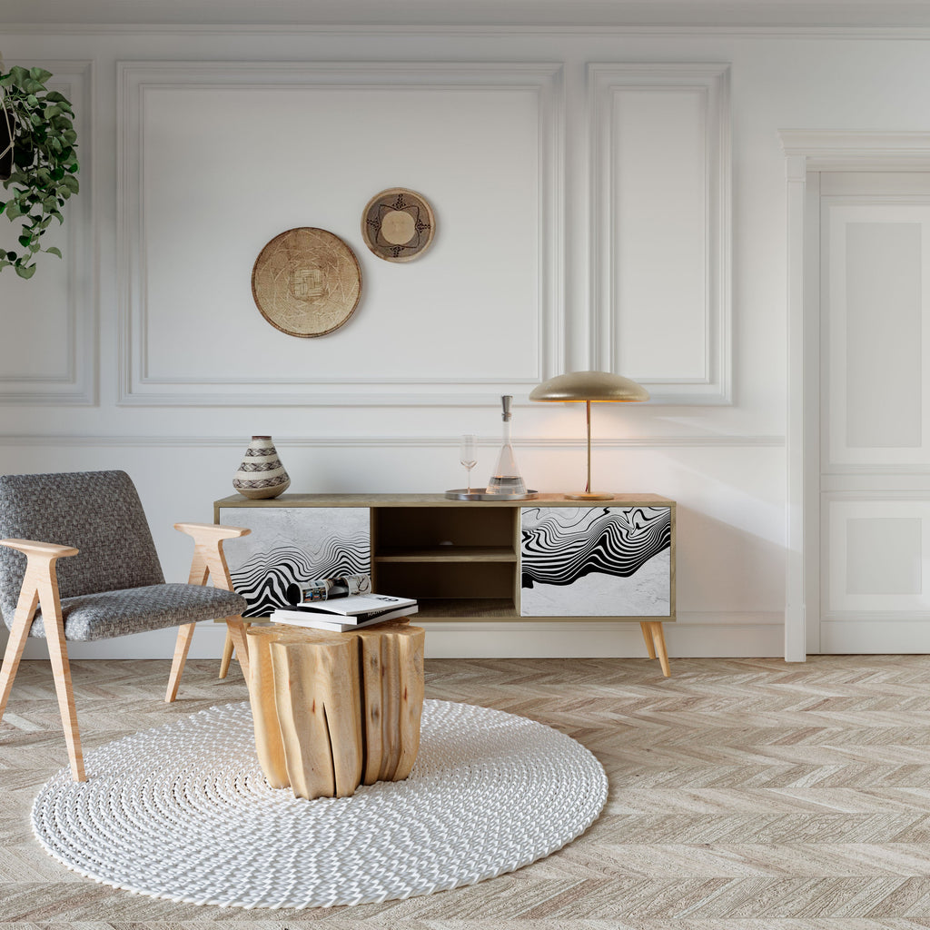 MONOCHROME MIRAGE TV-Lowboard mit 2 Türen in Eiche-Optik