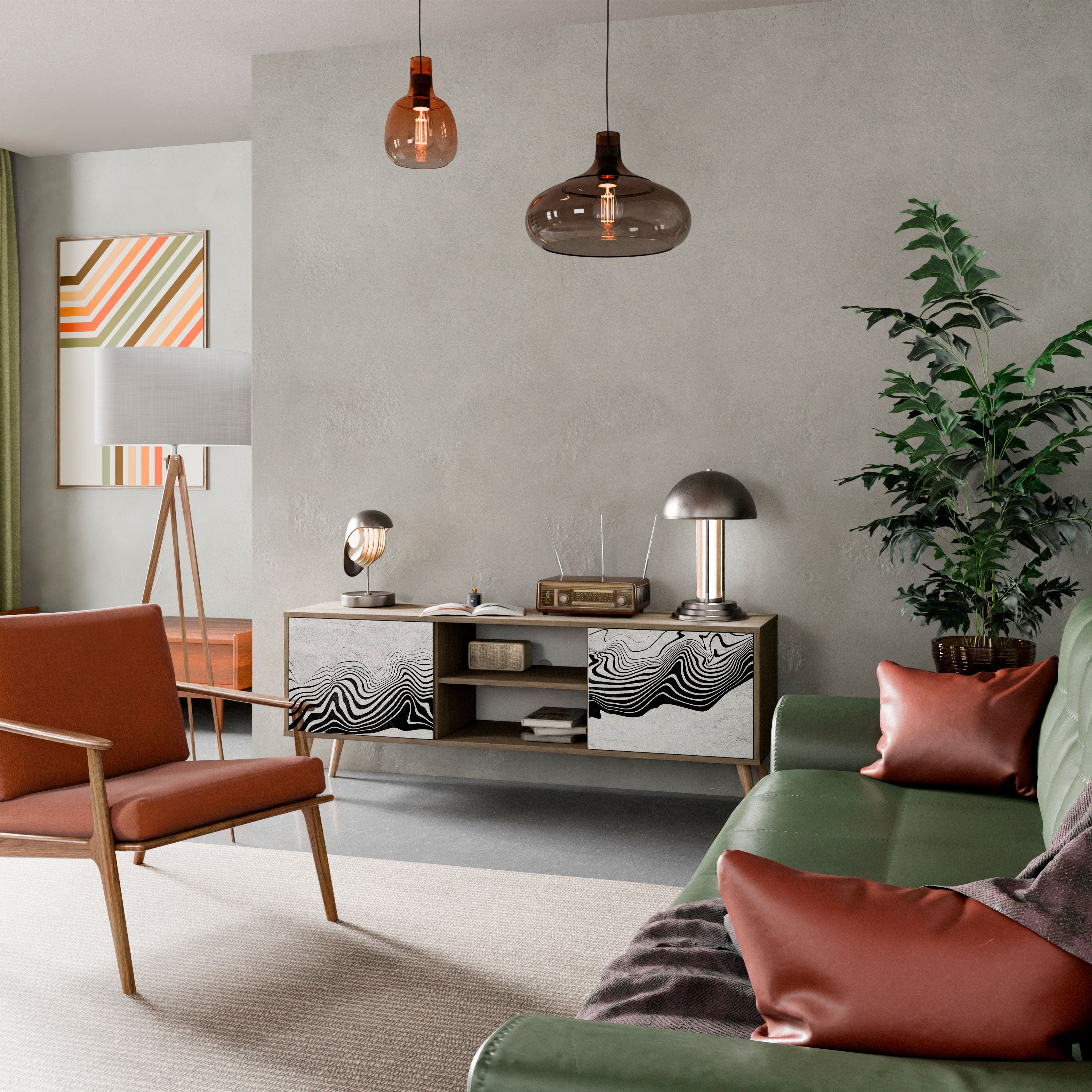 MONOCHROME MIRAGE TV-Lowboard mit 2 Türen in Eiche-Optik