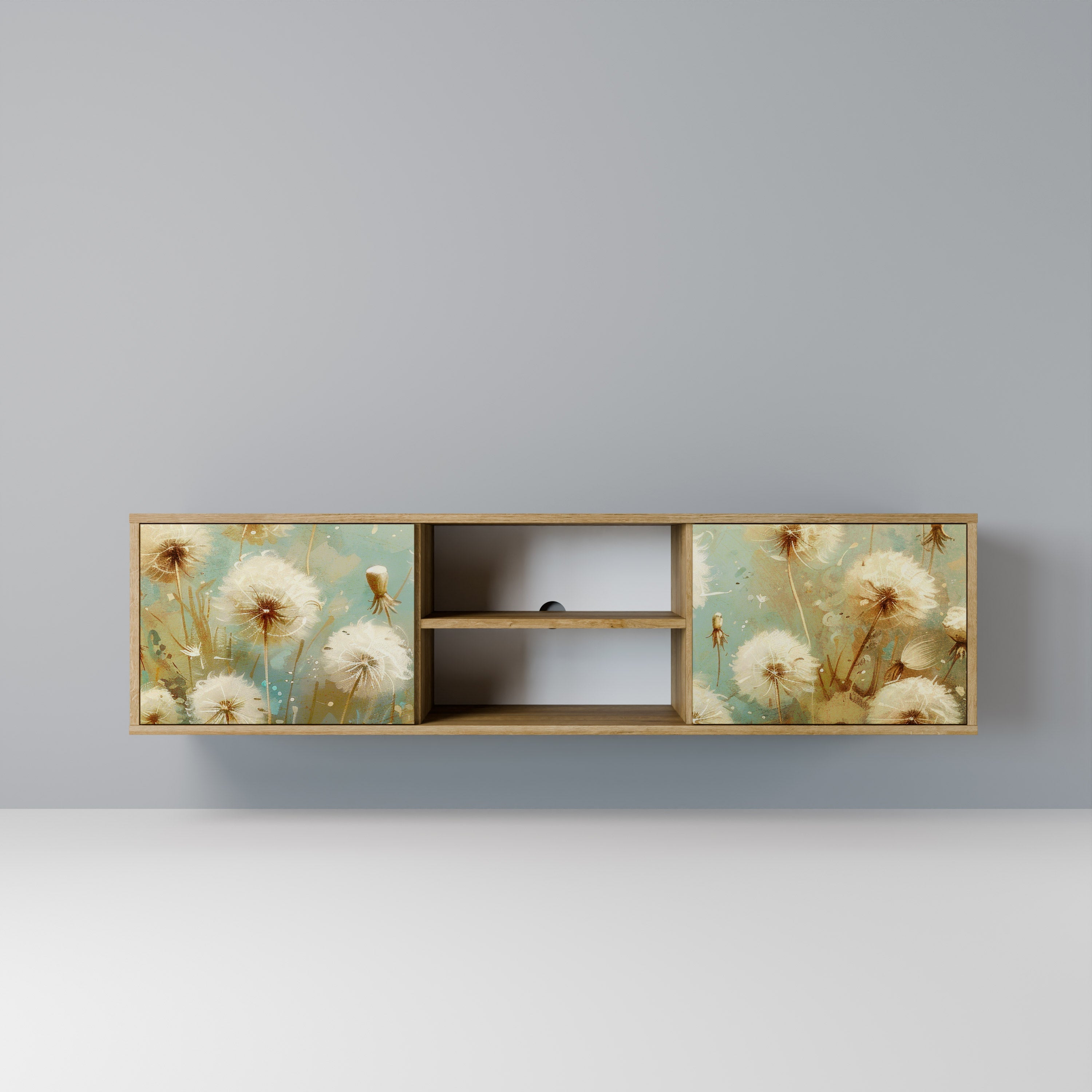 DREAMY MEADOW TV-Lowboard mit 2 Türen in Eiche-Optik