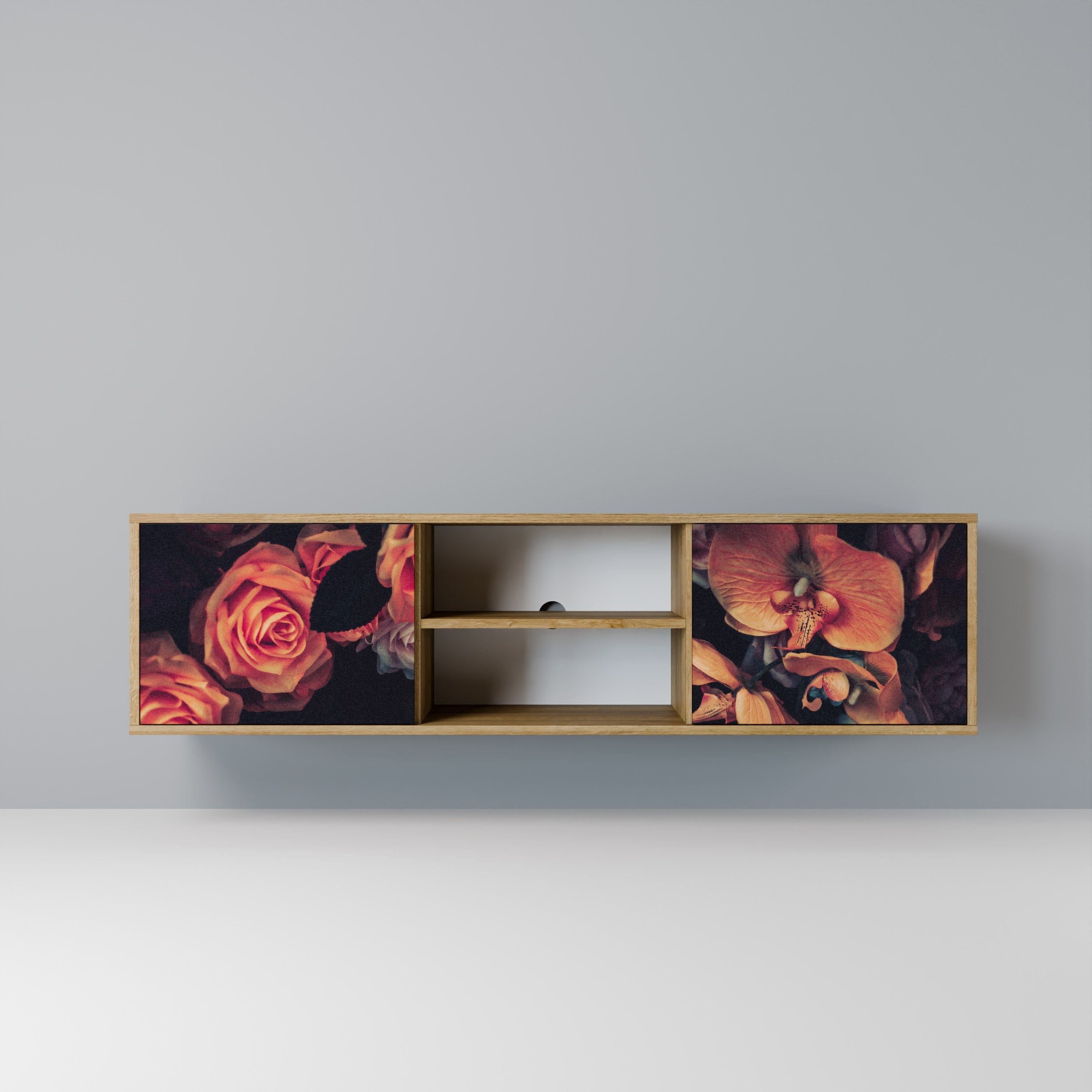 NEVERENDING BLOOM TV-Lowboard mit 2 Türen in Eiche-Optik