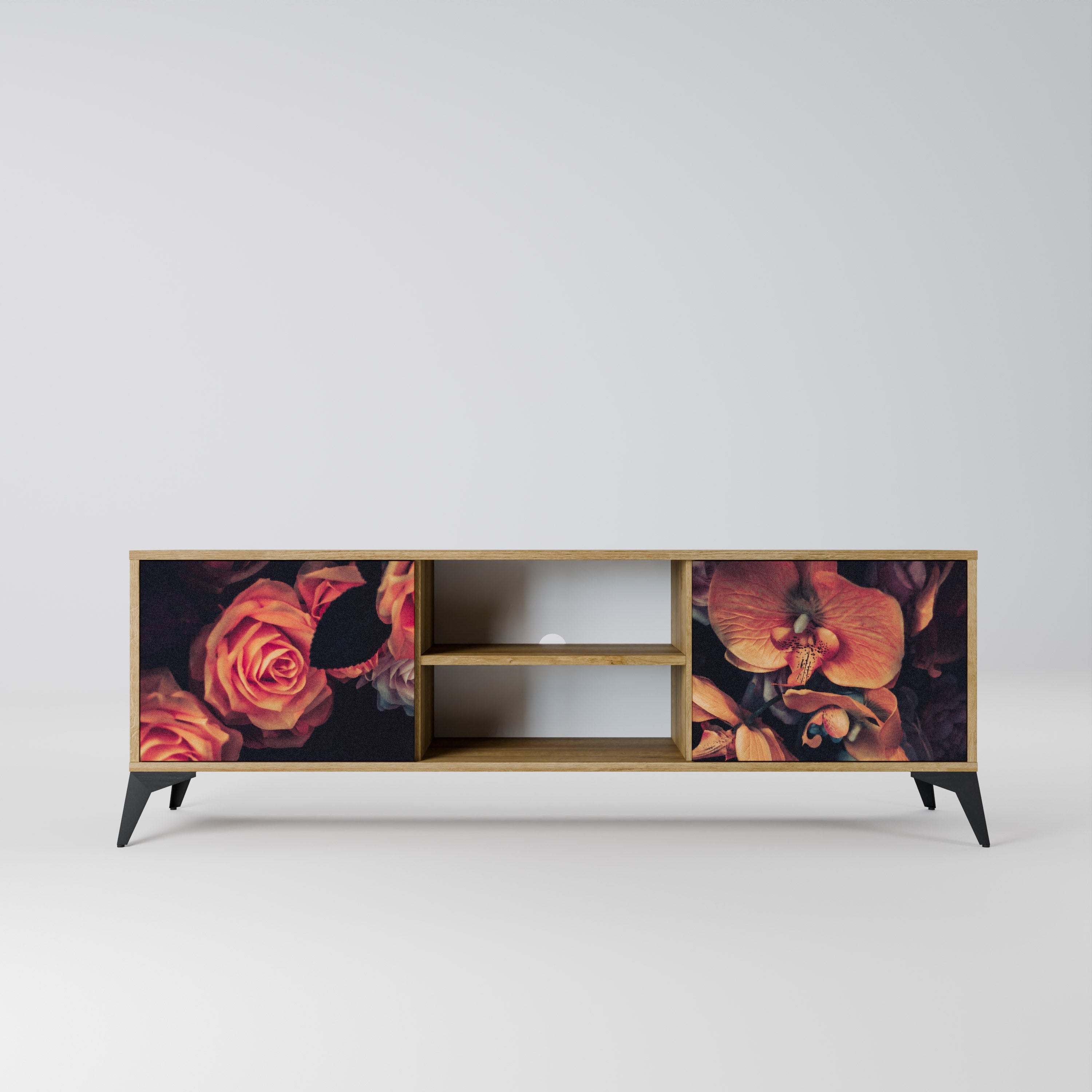 NEVERENDING BLOOM TV-Lowboard mit 2 Türen in Eiche-Optik