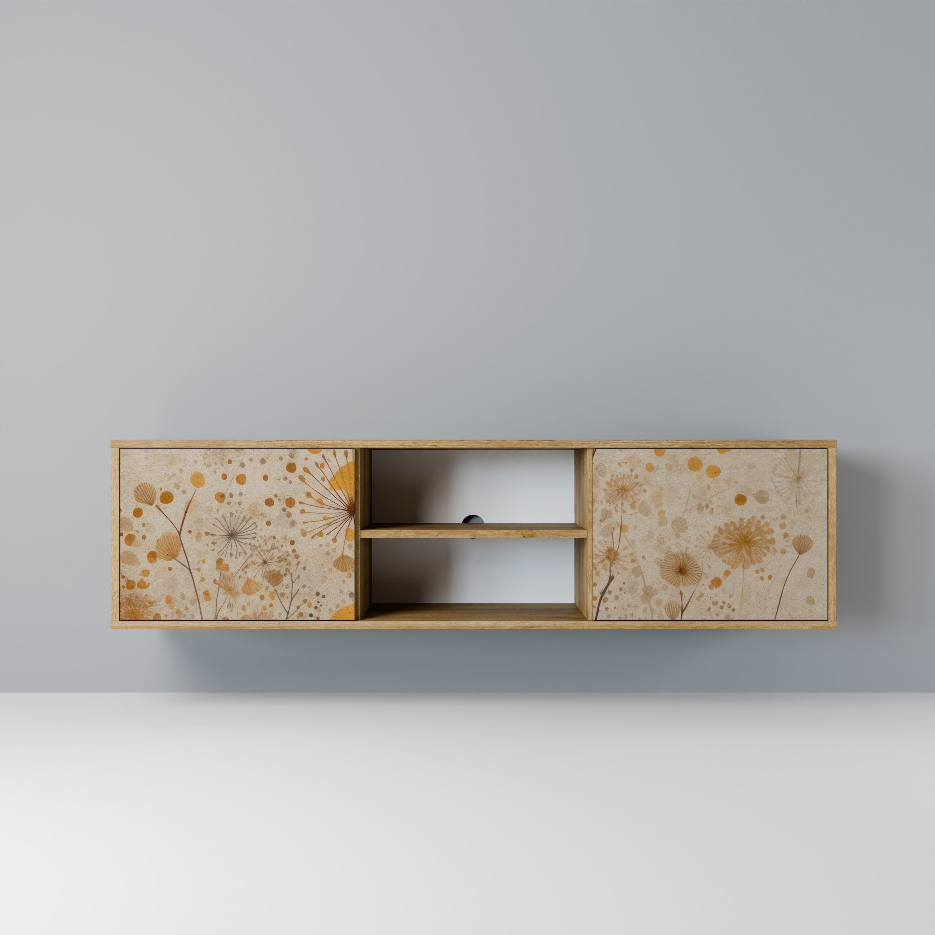 MORNING GLADE 2-Door TV Stand in Oak Effect