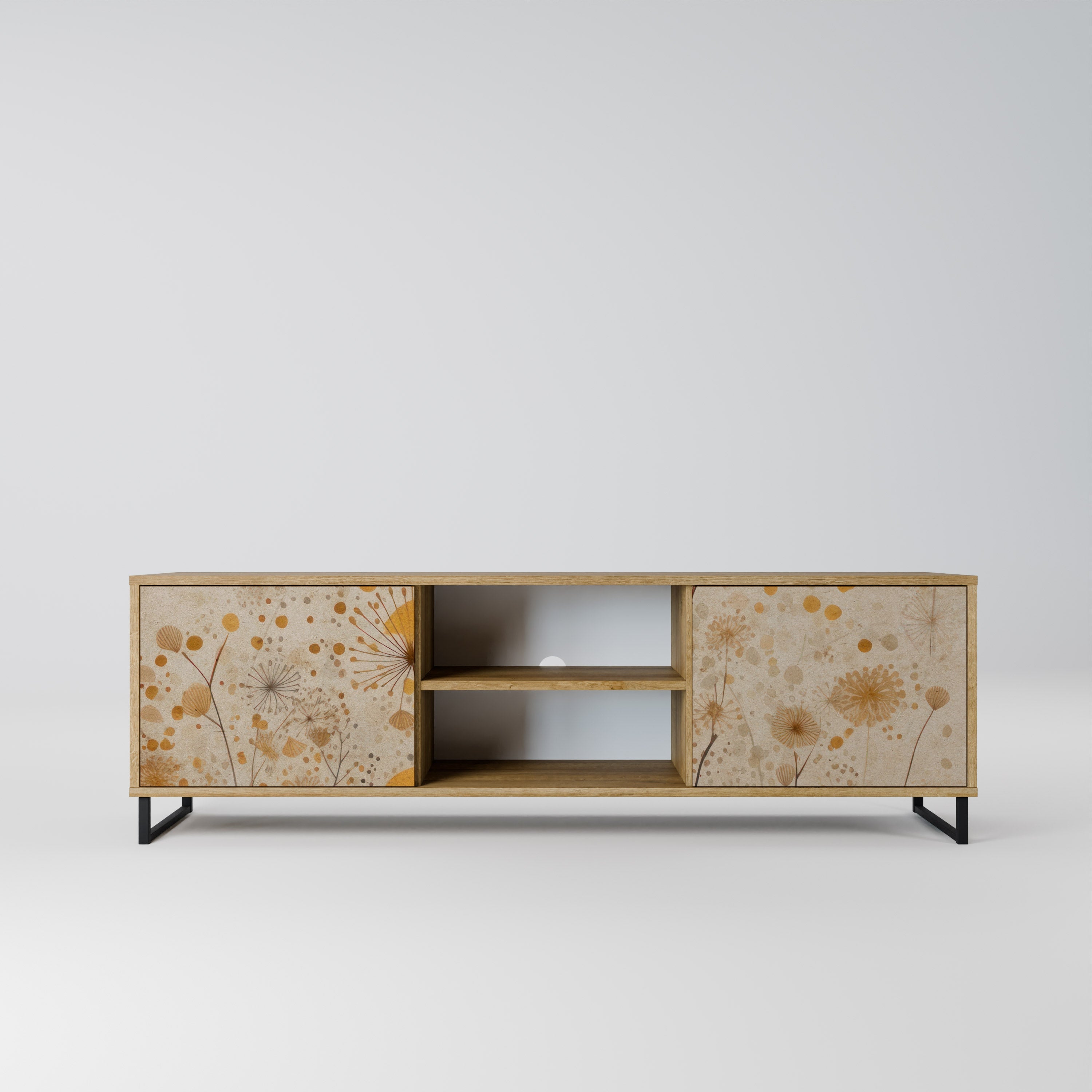 MORNING GLADE 2-Door TV Stand in Oak Effect