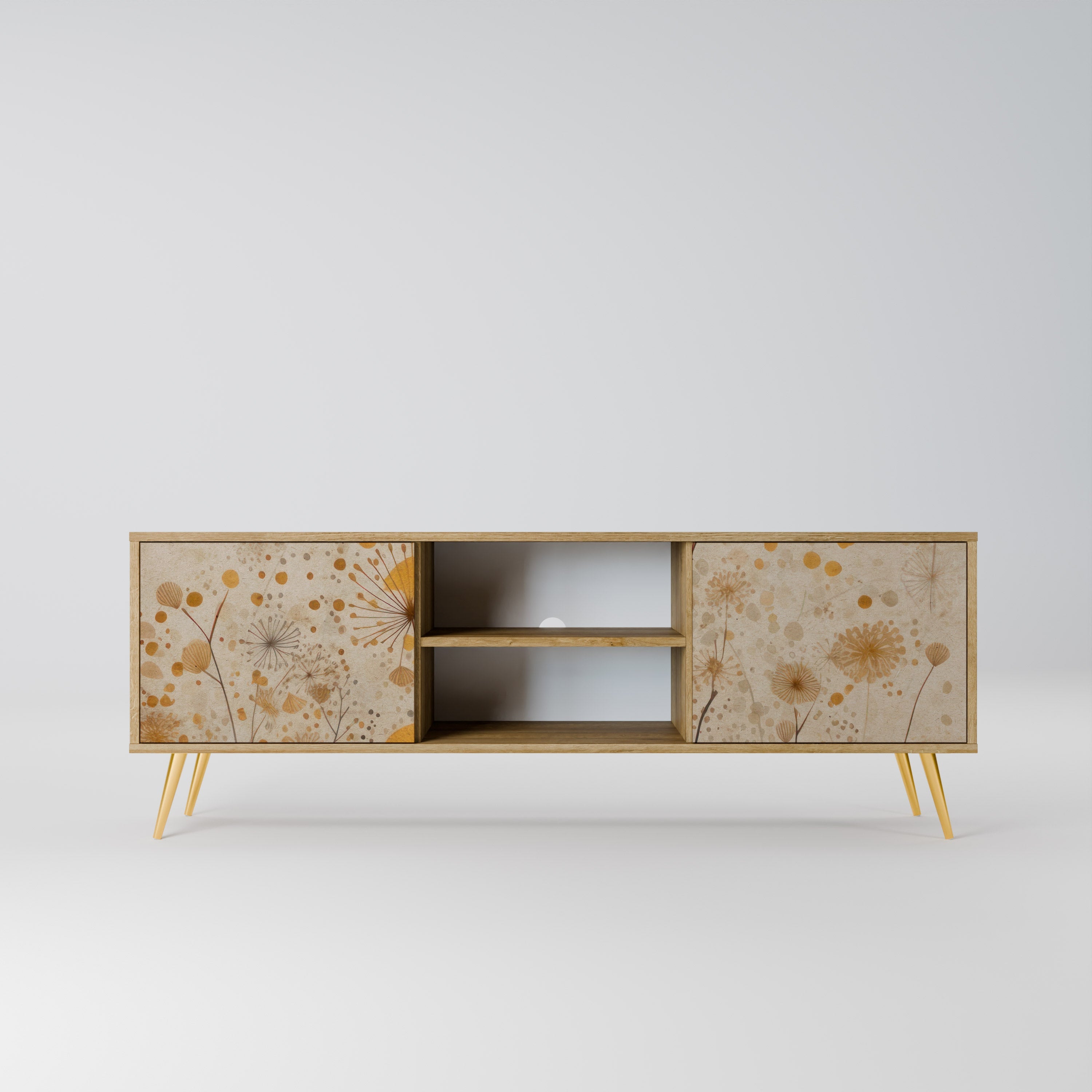 MORNING GLADE 2-Door TV Stand in Oak Effect