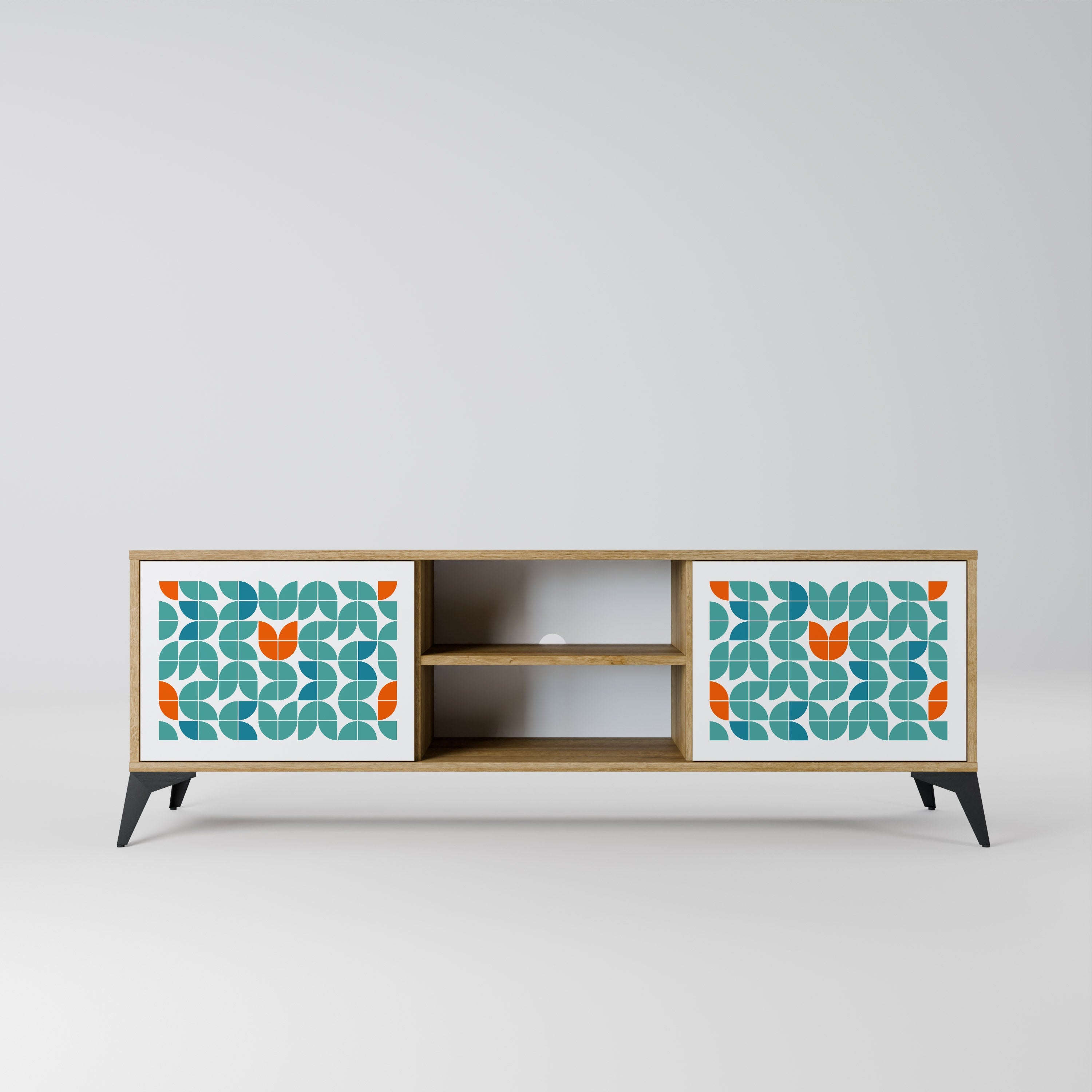 BE THE CHANGE 2-Door TV Stand in Oak Effect