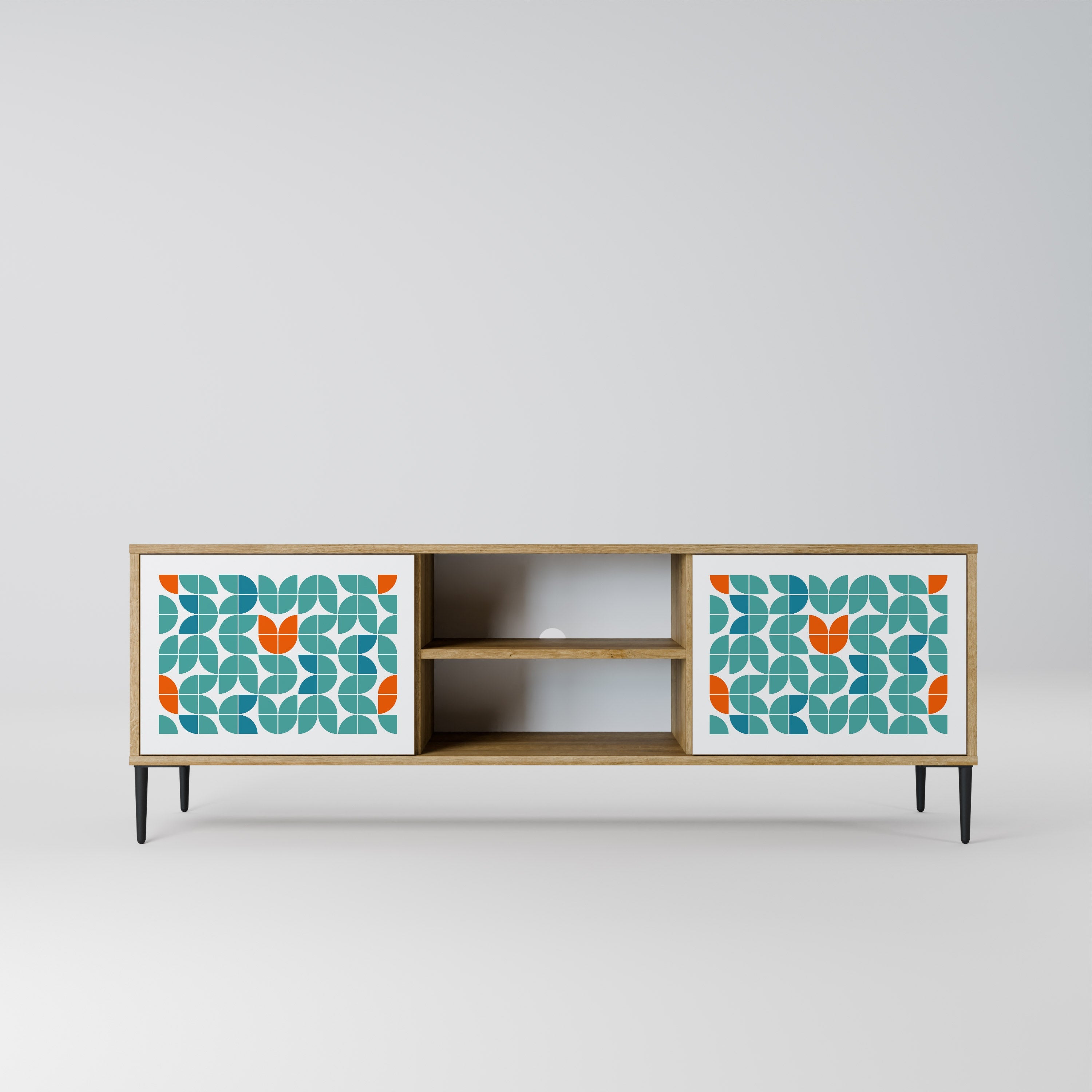 BE THE CHANGE 2-Door TV Stand in Oak Effect