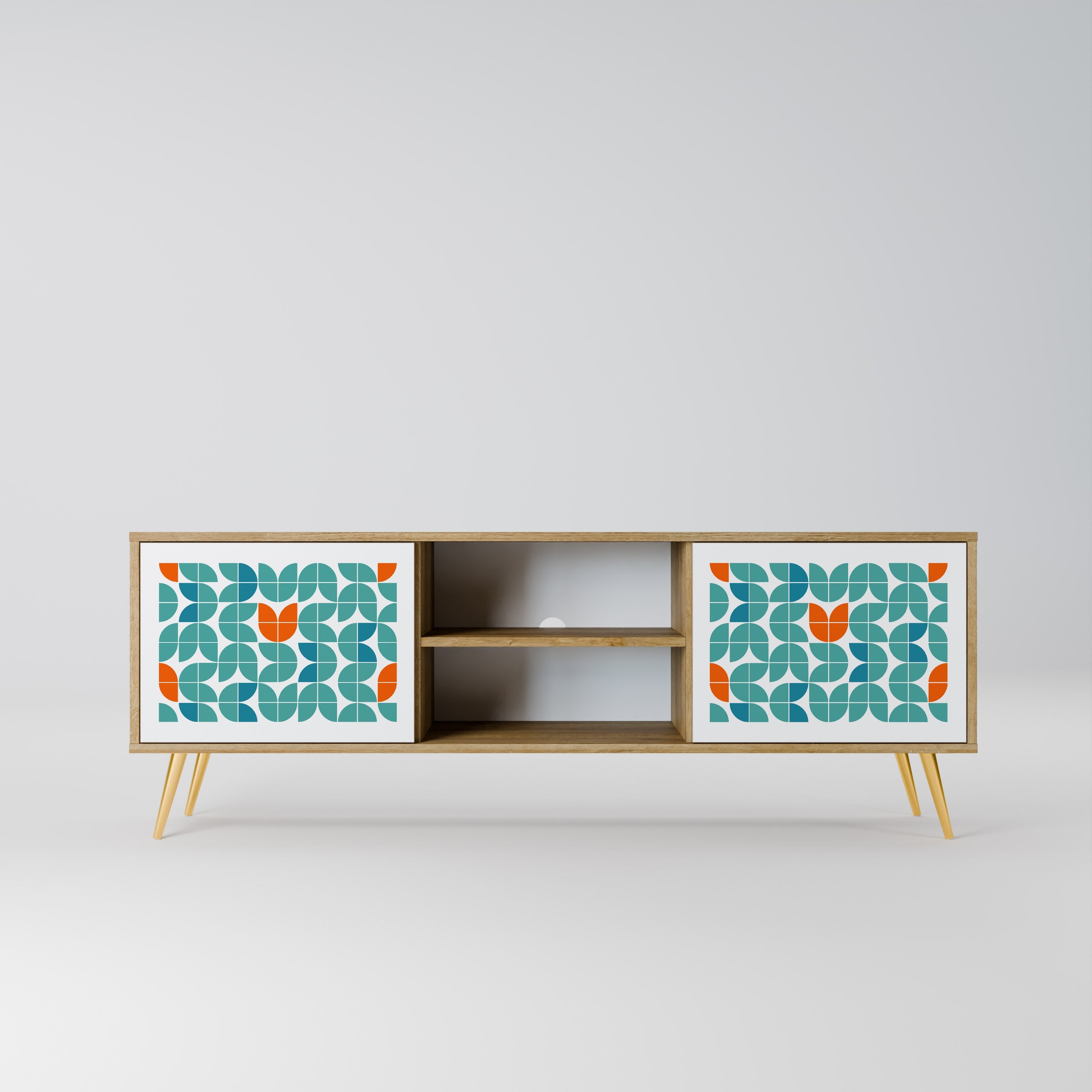 BE THE CHANGE 2-Door TV Stand in Oak Effect