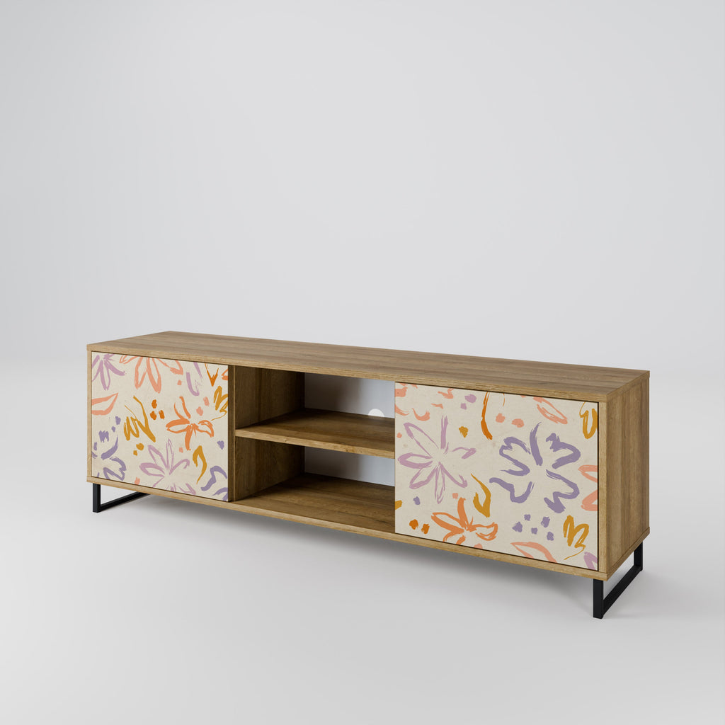 SPRING WHIMSY 2-Door TV Stand in Oak Effect
