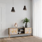 SPRING WHIMSY 2-Door TV Stand in Oak Effect