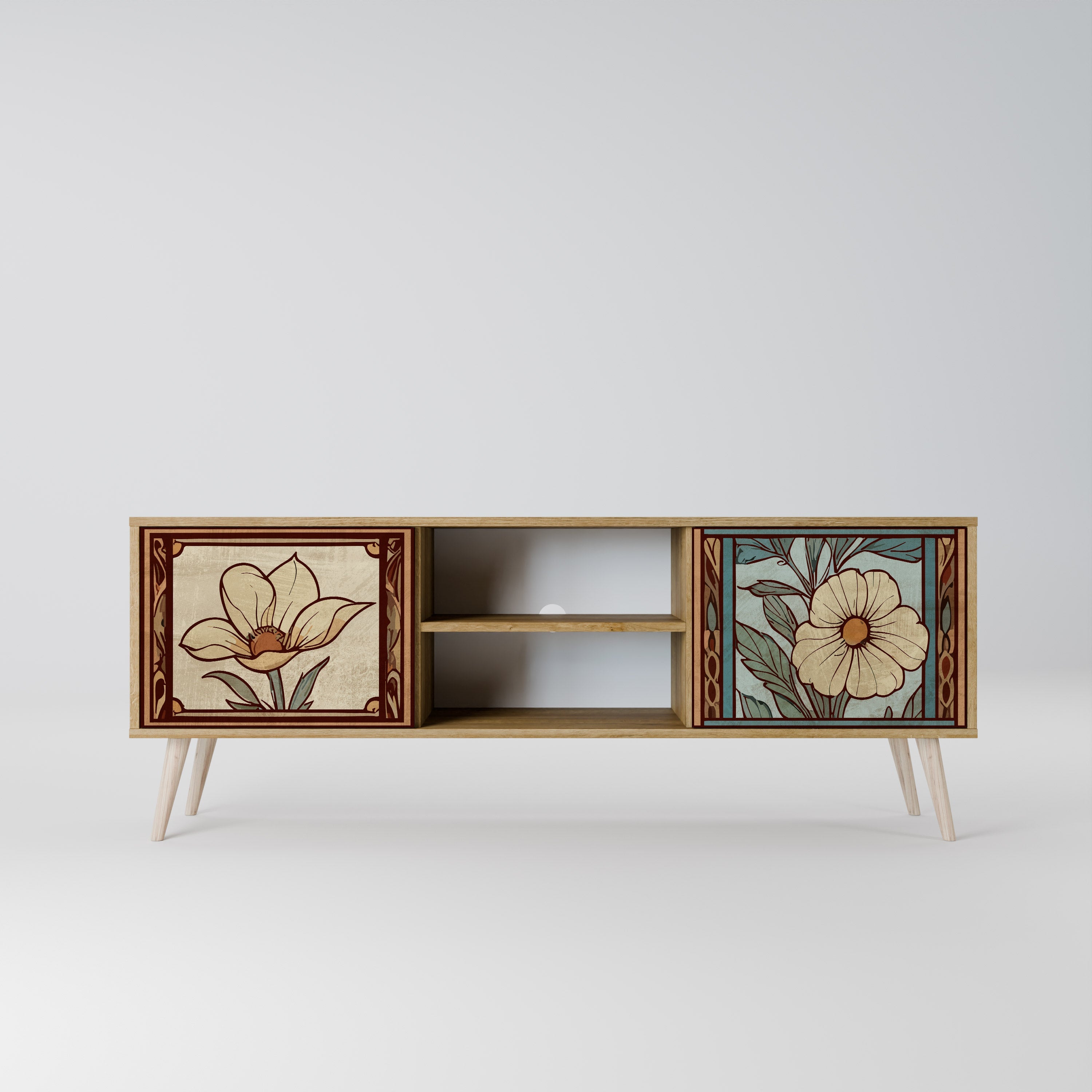 TIMELESS FLORA 2-Door TV Stand in Oak Effect