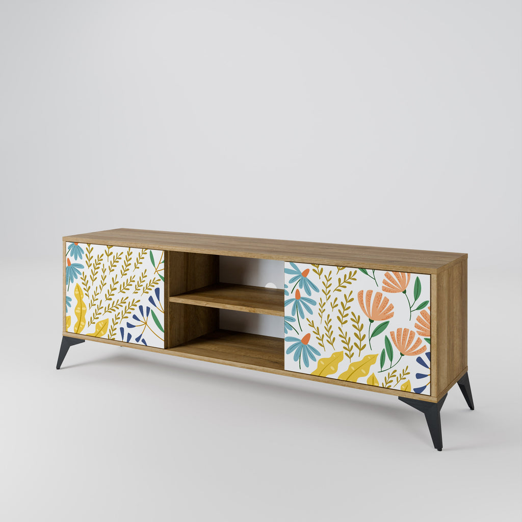 HELLO SPRING 2-Door TV Stand in Oak Effect